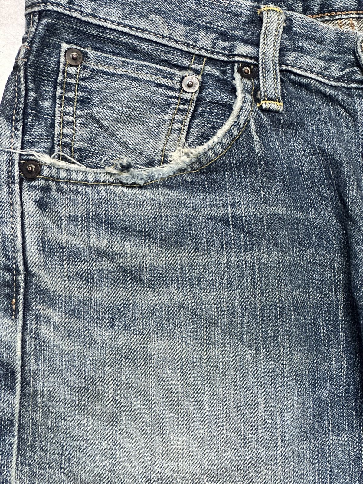 Edwin Vintage Insane Edwin 505z Orange Tab Selvedge Straight Jeans Size US 30 / EU 46 - 5 Thumbnail