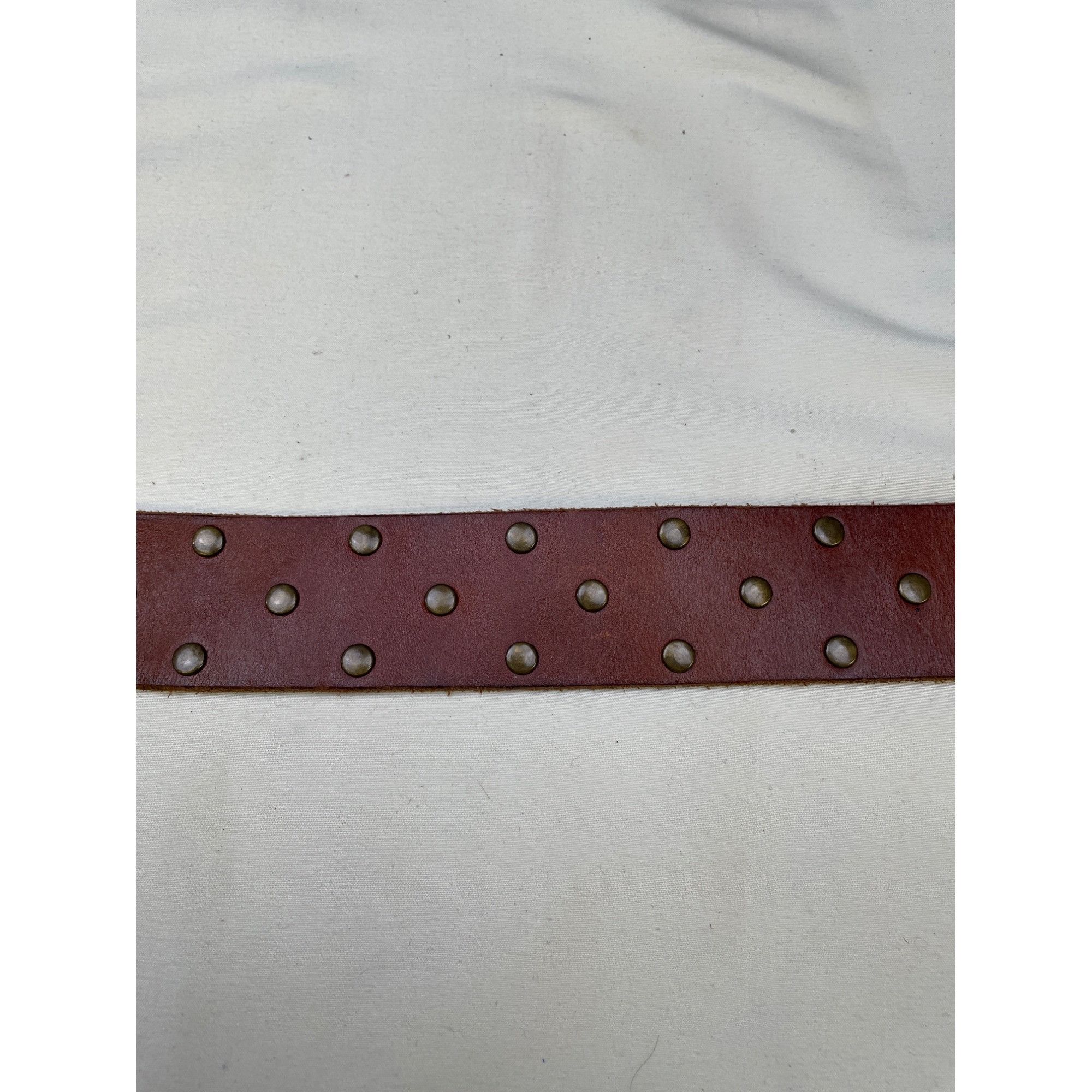 Other Vintage Womens Brown Leather Belt with Copper Studs Size S S Size ONE SIZE - 5 Thumbnail
