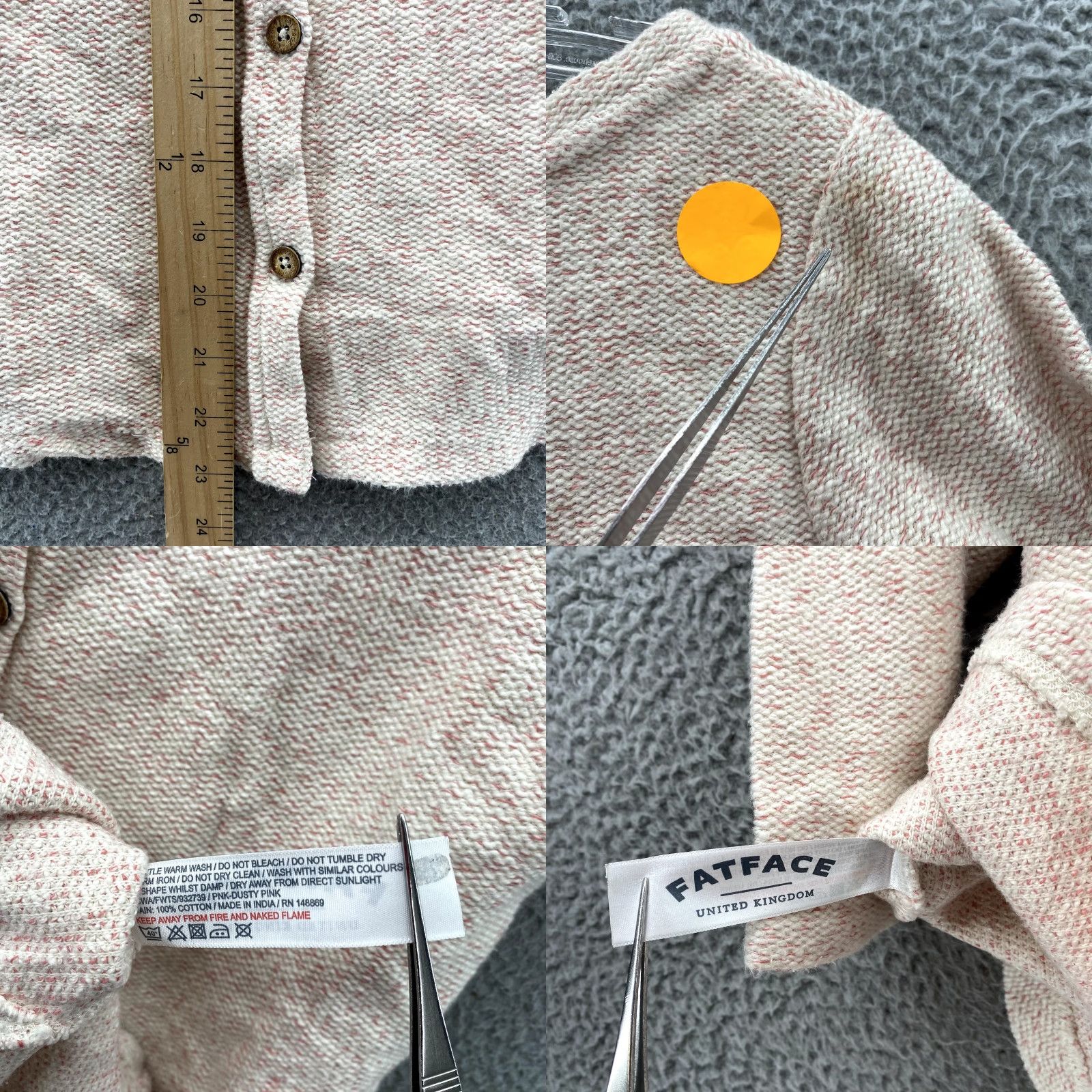 FatFace Fat Face Sweater Womens 4 Pink Heather Button Down Back Drop Cut Academia Preppy Shirt Ladies 4 Pink Heather 90s Preppy Fat Face Size S / US 4 / IT 40 - 8 Thumbnail