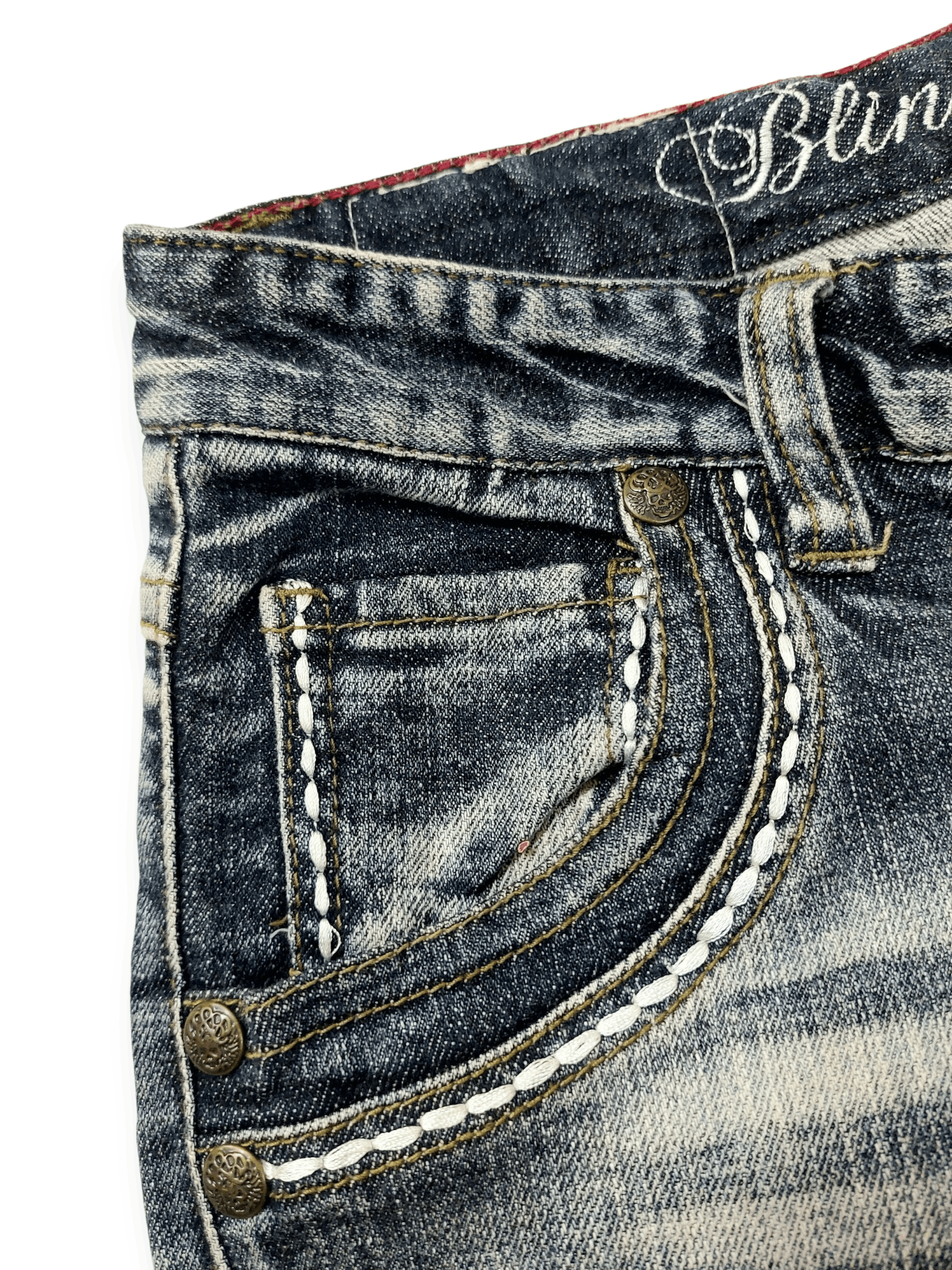 Vintage Vintage Panaspur Y2K Aesthetic Wash Straight Leg Denim Jeans Size US 30 / EU 46 - 9 Thumbnail