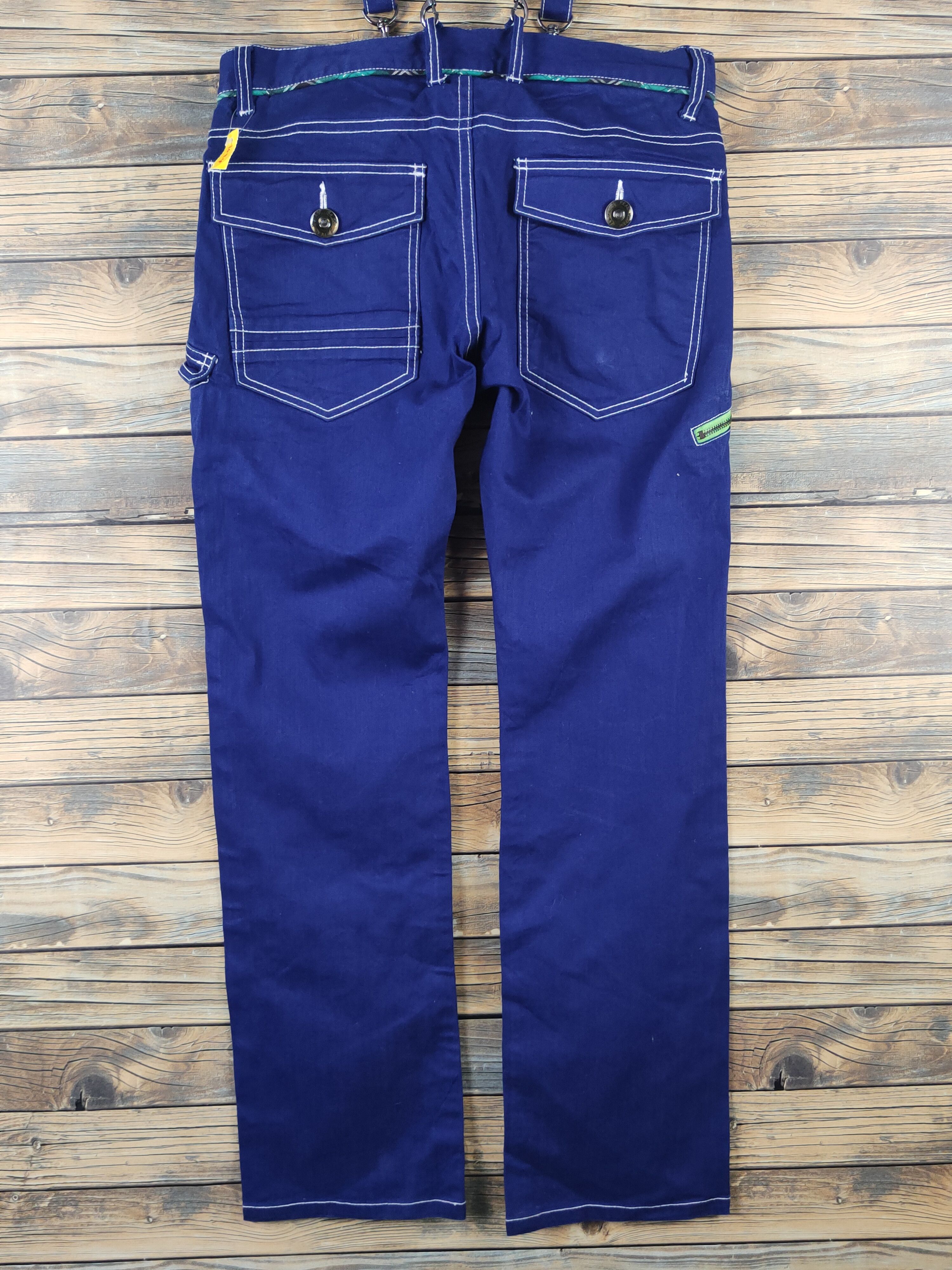 Japanese Brand × Vintage DL Japanese Brand Blue Suspender Pants #1084 Size 32" / US 10 / IT 46 - 12 Thumbnail