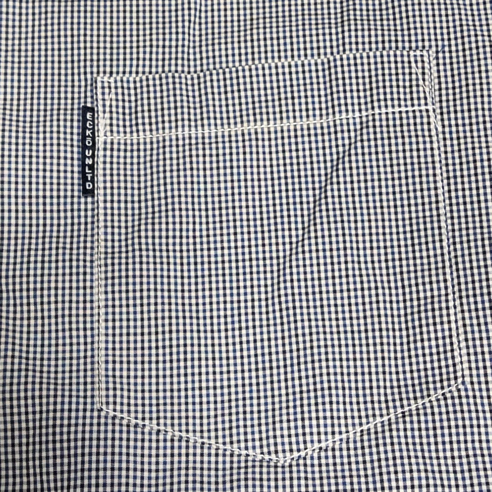 Ecko Unltd. ECKO UNLTD Men 3XL Blue Black Mini Check 100% Cotton Long Sleeve Button-Up Shirt EUC Size US XXL / EU 58 / 5 - 6 Thumbnail