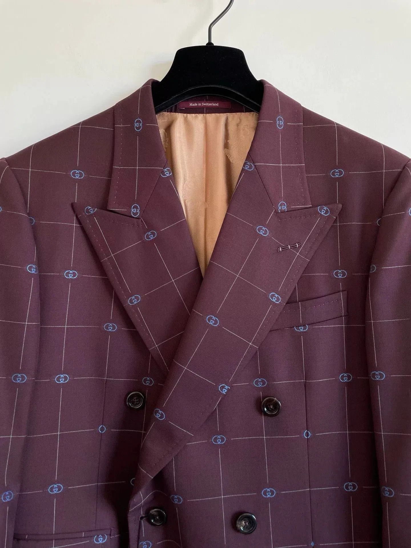 Gucci Gucci Men's Burgundy Double-Breasted Blazer. Size US S / EU 44-46 / 1 - 3 Thumbnail