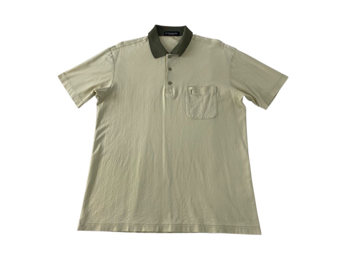 Yves Saint Laurent 90s Yves Saint Lauren Pour Homme Single Pocket Polo Tee Size US L / EU 52-54 / 3 - 1 Thumbnail