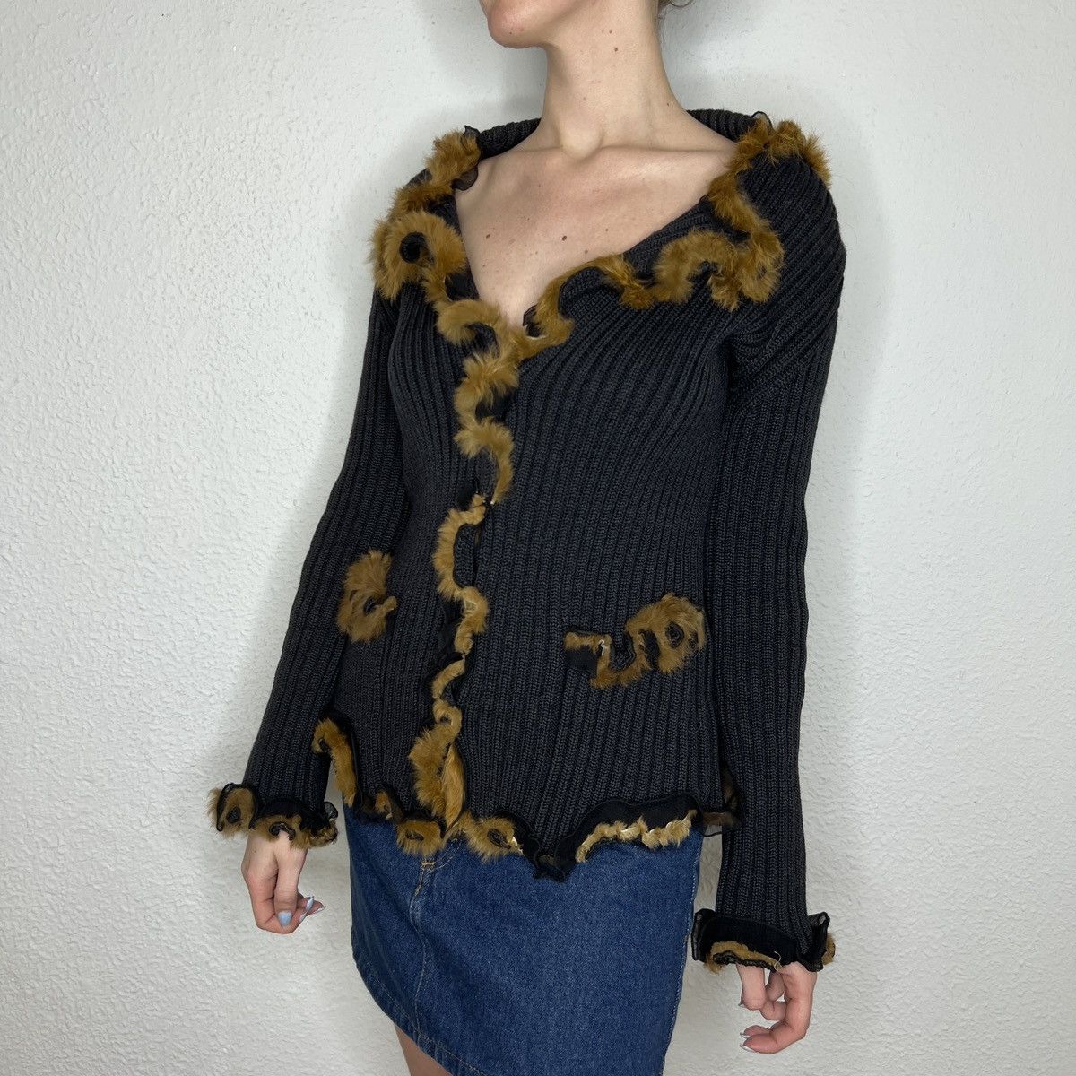 Jean Paul Gaultier Jean Paul Gaultier JPG Rabbit Fur Cardigan Knitwear Black Size M / US 6-8 / IT 42-44 - 1 Thumbnail