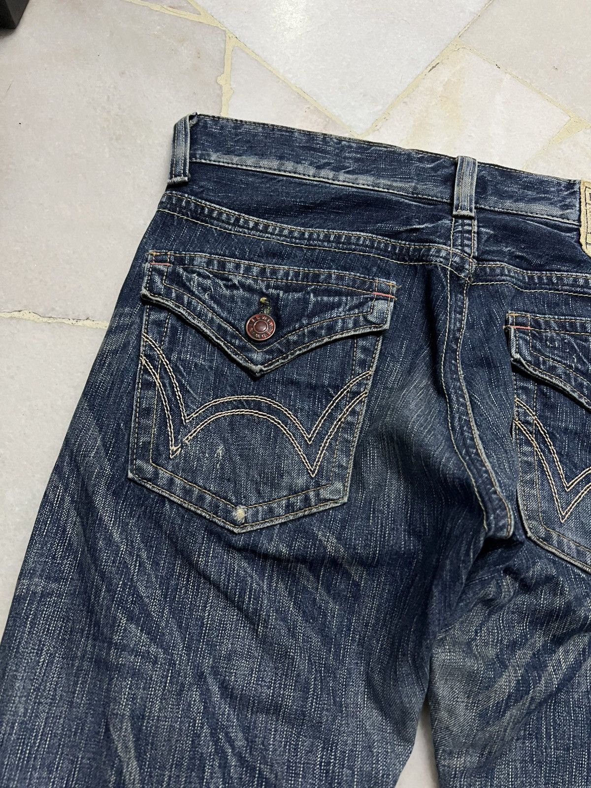 Kapital EDWIN 503 BLUE TRIP MUD WASH BOOTCUT JEANS Size US 32 / EU 48 - 17 Thumbnail