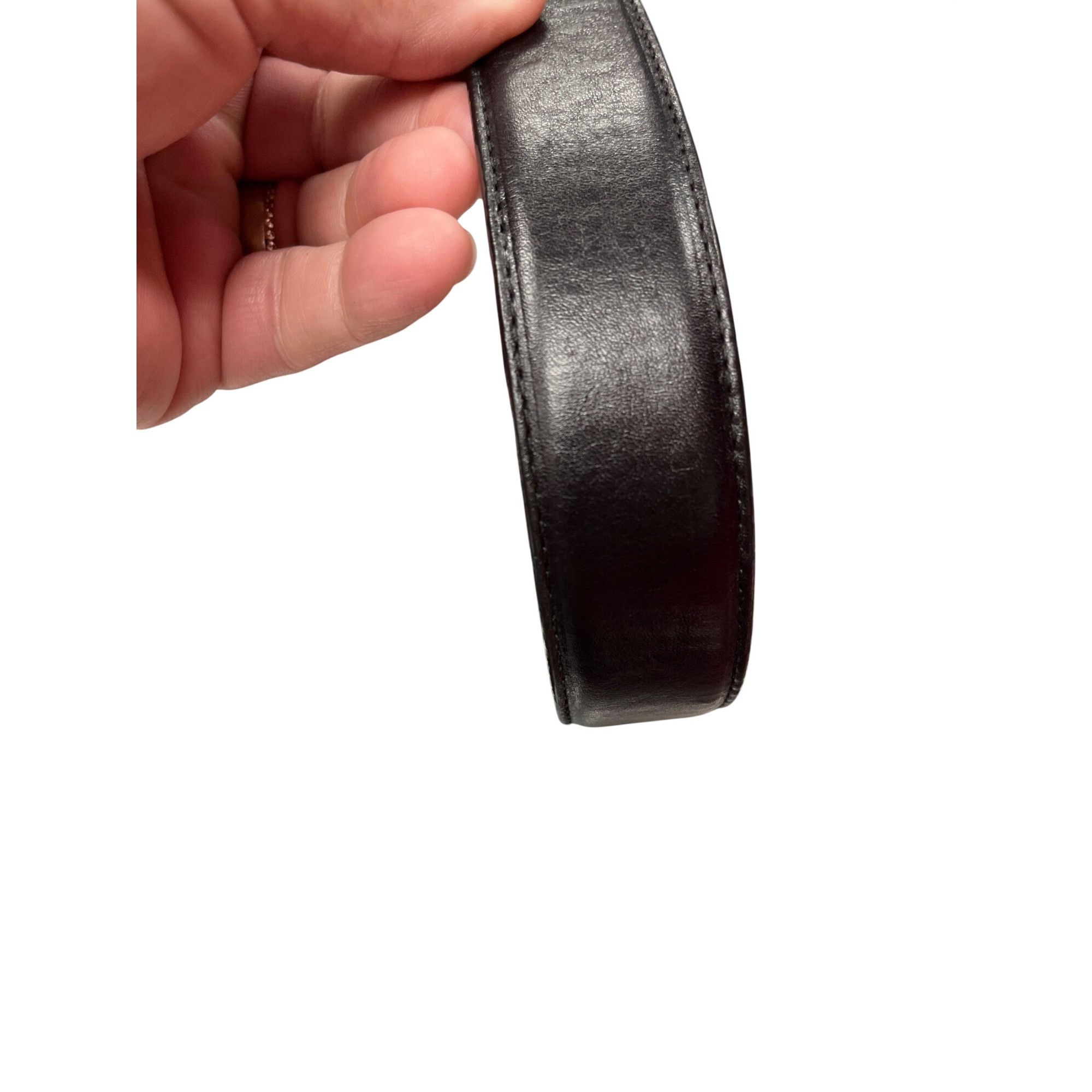 Brighton Brighton VTG mens black leather silver buckle belt sz 34, 41 Size 34 - 7 Thumbnail