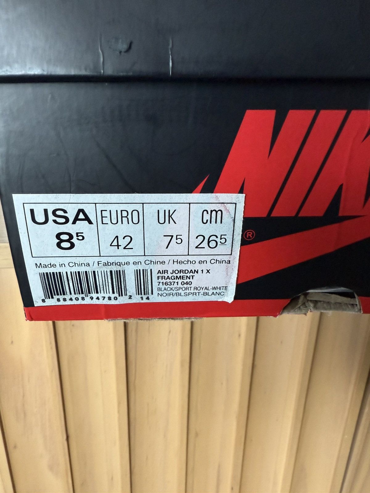 Fragment Design × Nike Jordan 1 Retro High OG x Fragment Design 2014 - 8.5 Size US 8.5 / EU 41-42 - 11 Thumbnail