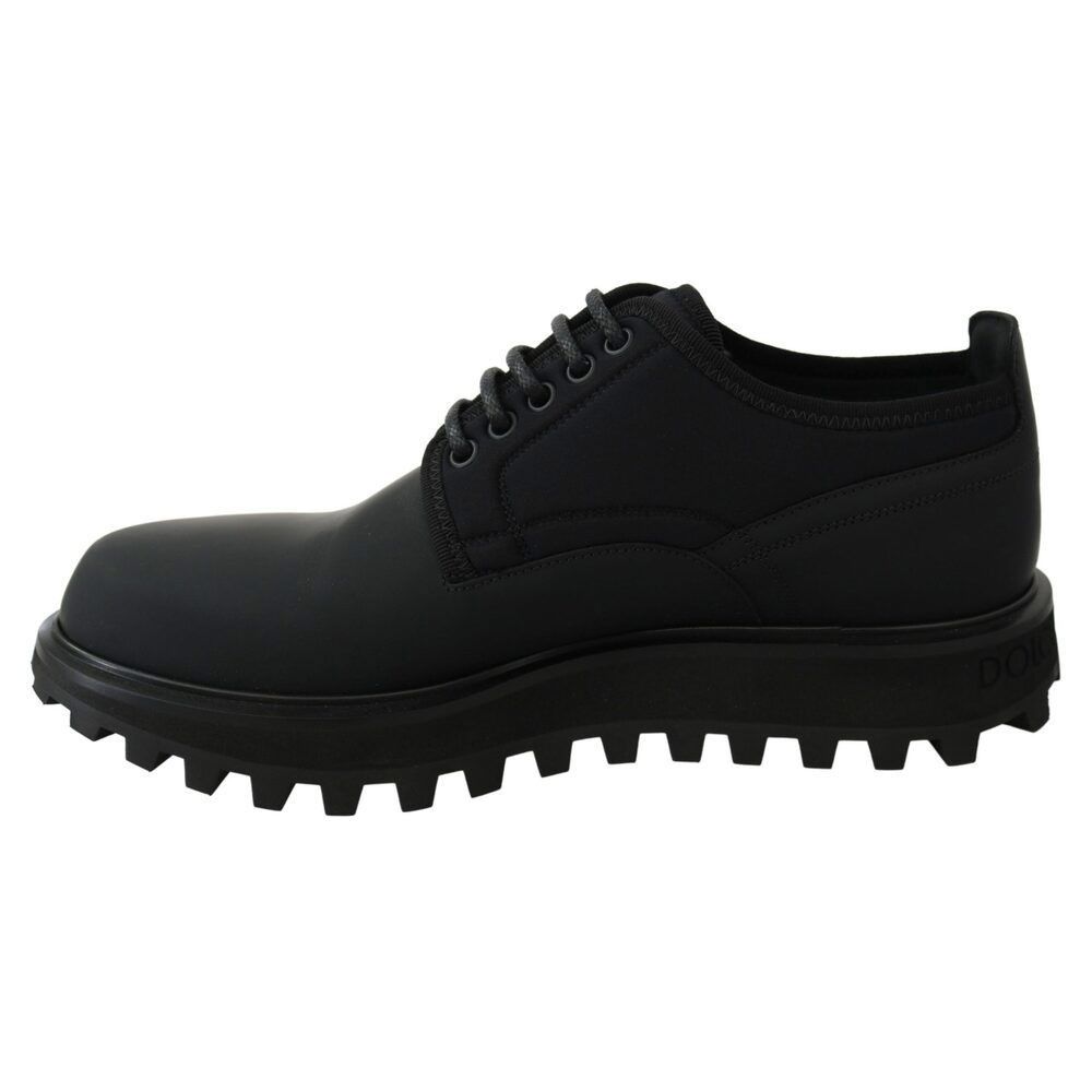 Dolce & Gabbana Dolce & Gabbana Elegant Black Calfskin Derby Shoes Size US 11 / EU 44 - 7 Thumbnail