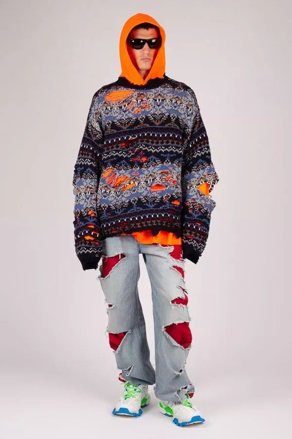 Balenciaga Balenciaga “Afterworld” Destroyed Wool Sweater Size US M / EU 48-50 / 2 - 6 Thumbnail