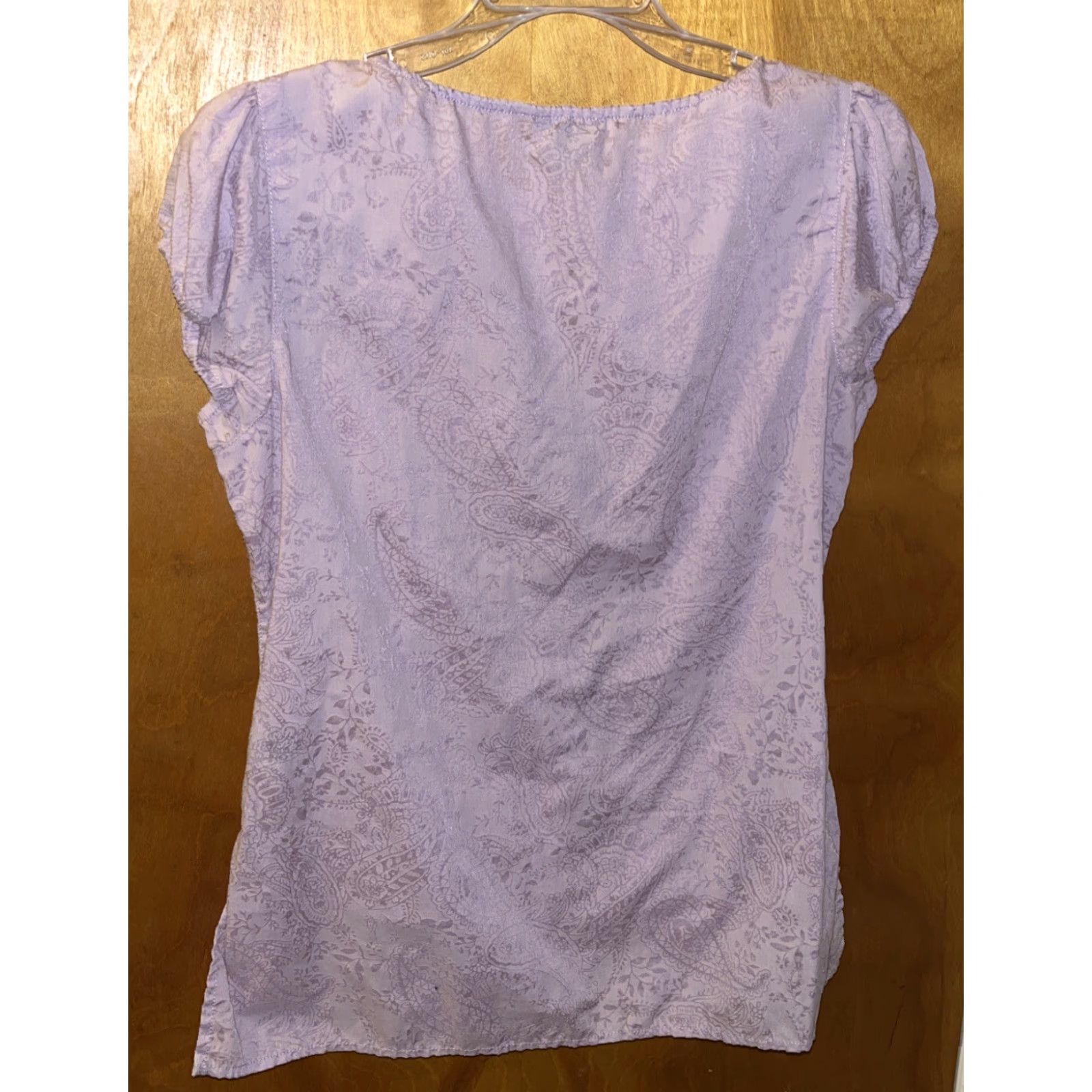 Vintage CALVIN KLEIN JEANS Women Purple Paisley Short Sleeve Blouse Medium Size M / US 6-8 / IT 42-44 - 6 Thumbnail