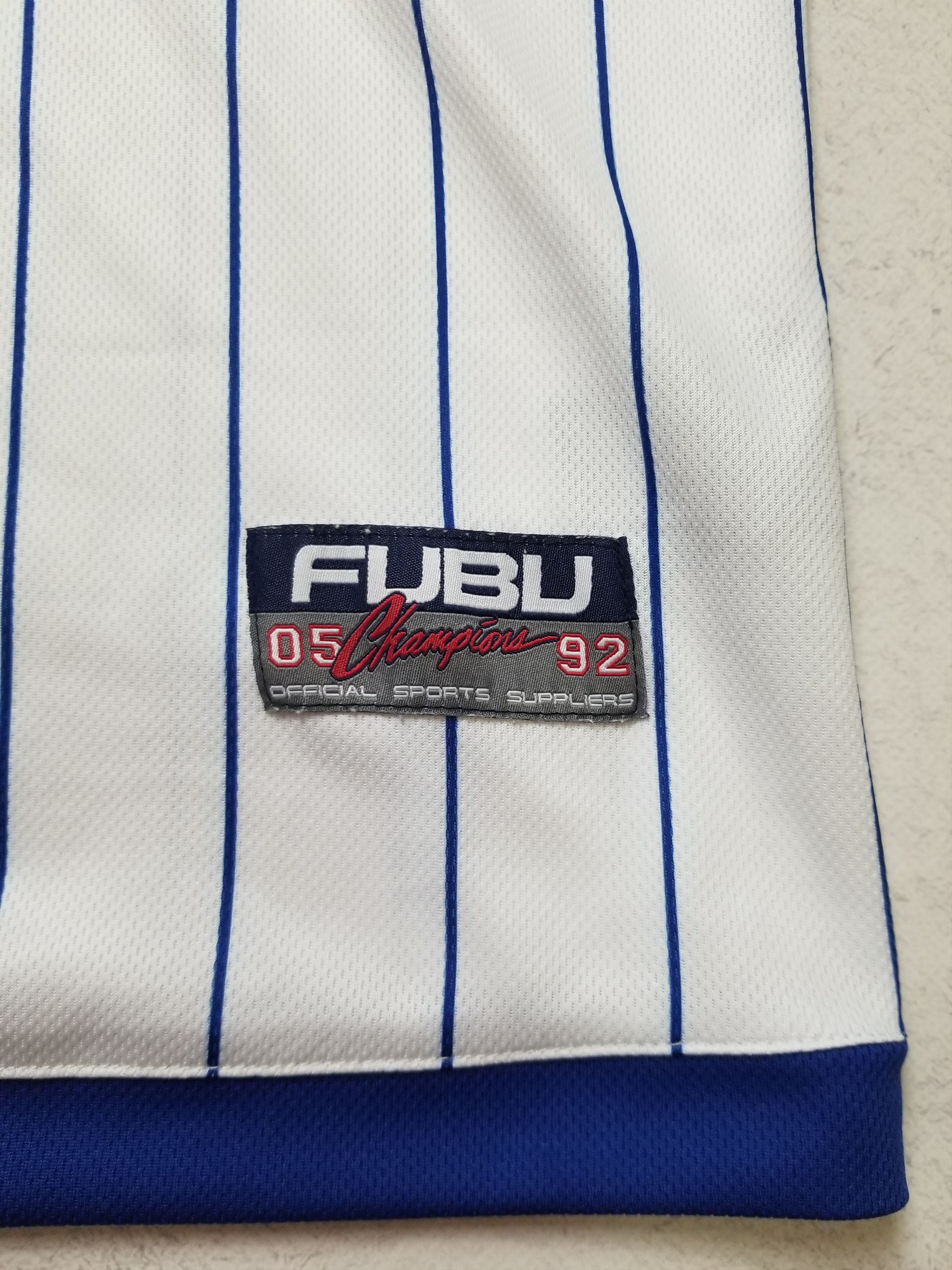 Fubu Vintage Fubu Harlem Y2K Rare White Pinstripe jersey Size US L / EU 52-54 / 3 - 13 Thumbnail