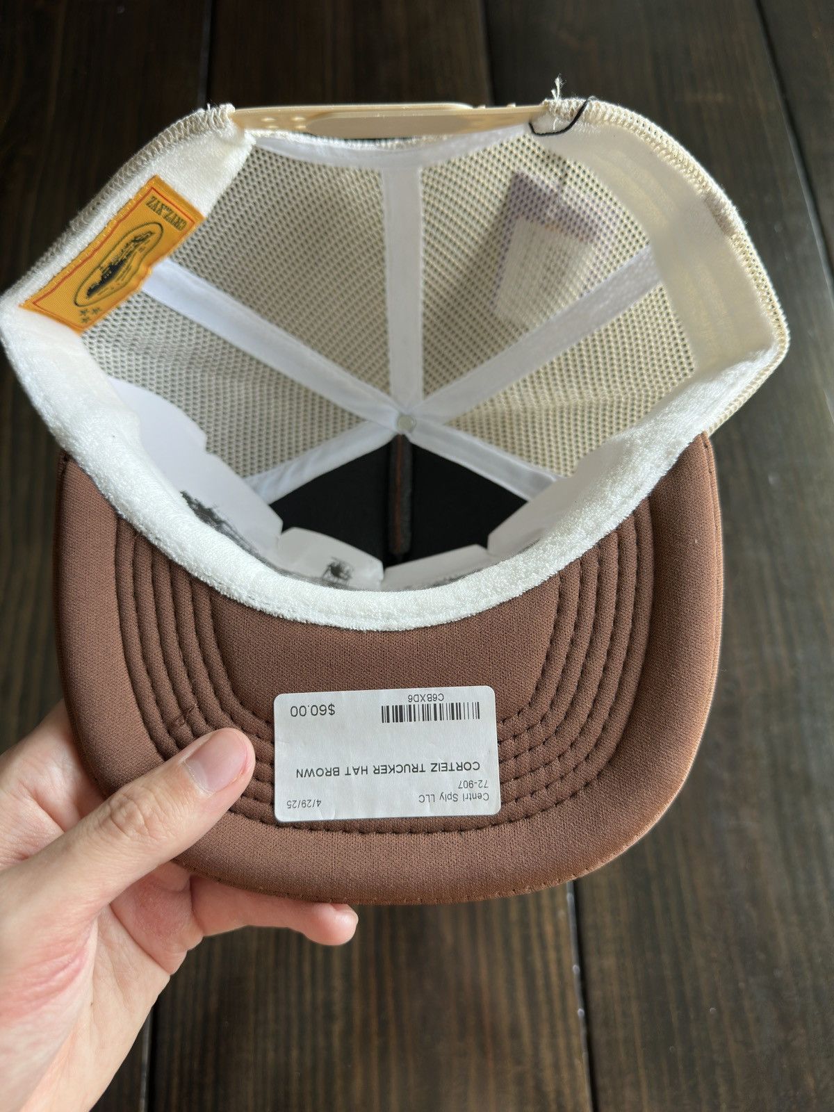 Corteiz Corteiz Box Logo Trucker Hat Brown Beige Size ONE SIZE - 7 Thumbnail
