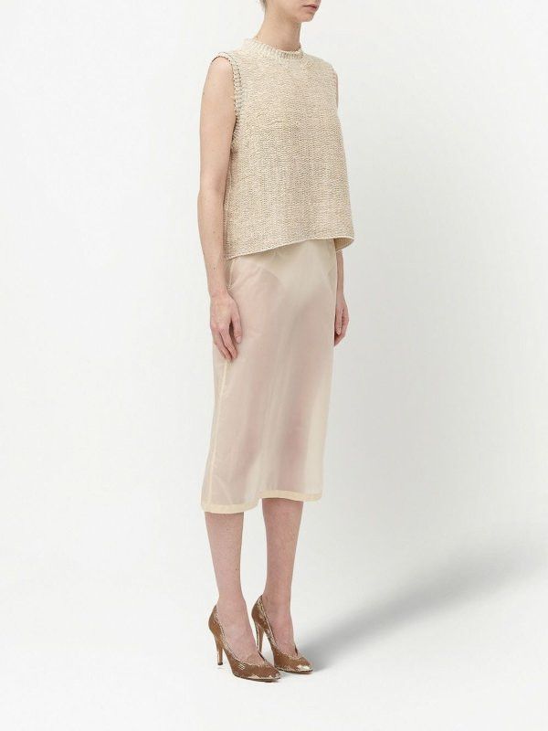 Maison Margiela o1y0625 Sleeveless Sweater in Beige Size M / US 6-8 / IT 42-44 - 3 Thumbnail