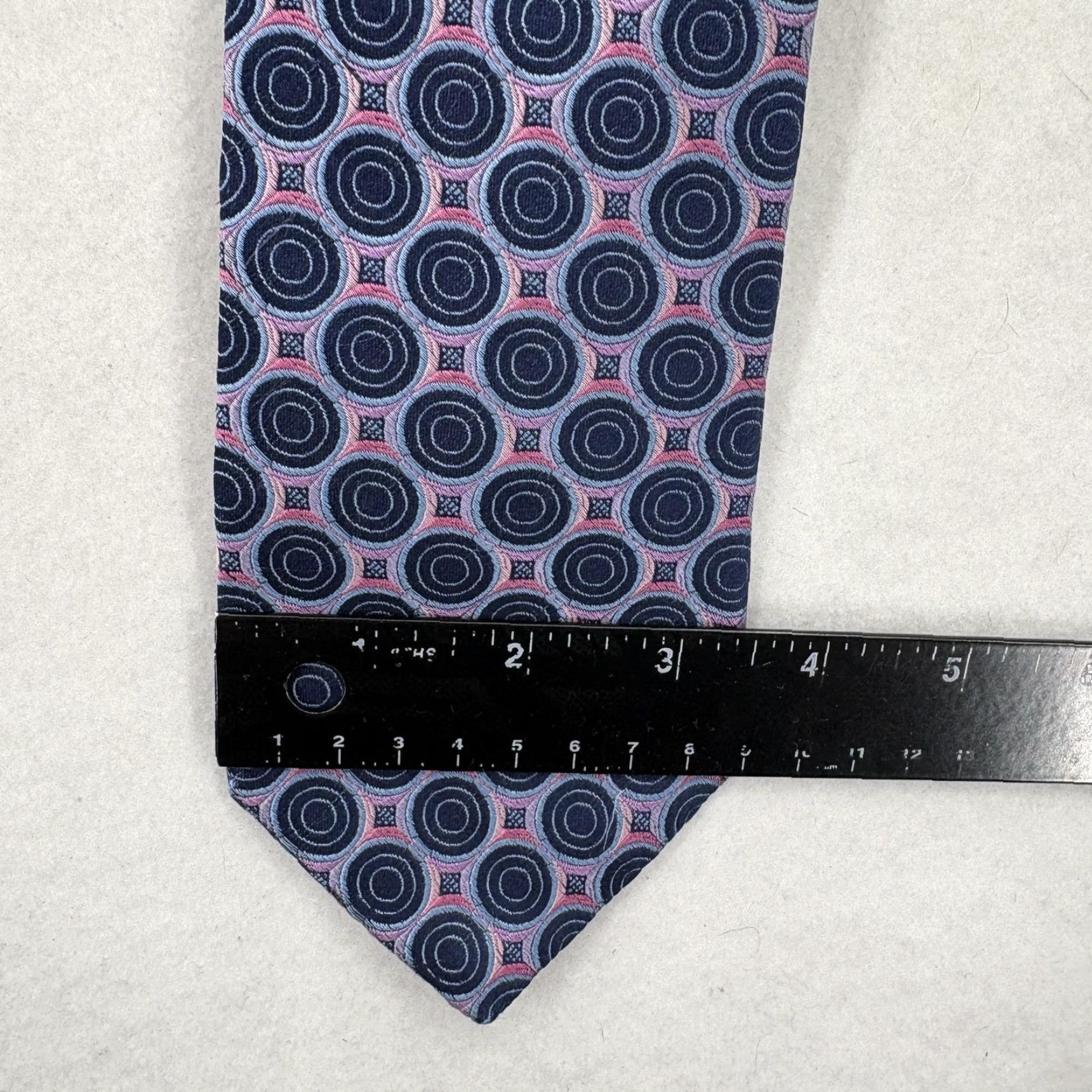 Ted Baker Ted Baker Tie Necktie Mens Blue 100% Silk Geometric Designer USA Business Career Size ONE SIZE - 3 Thumbnail