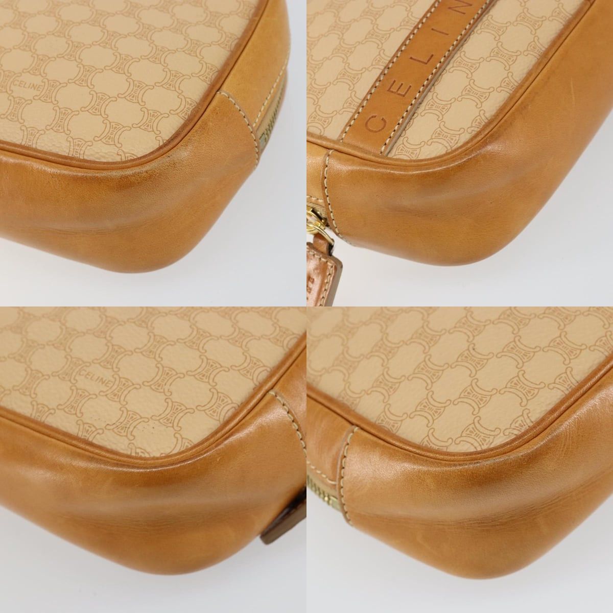 Celine CELINE Macadam Canvas Hand Bag Pvc Beige Gold Size ONE SIZE - 10 Thumbnail