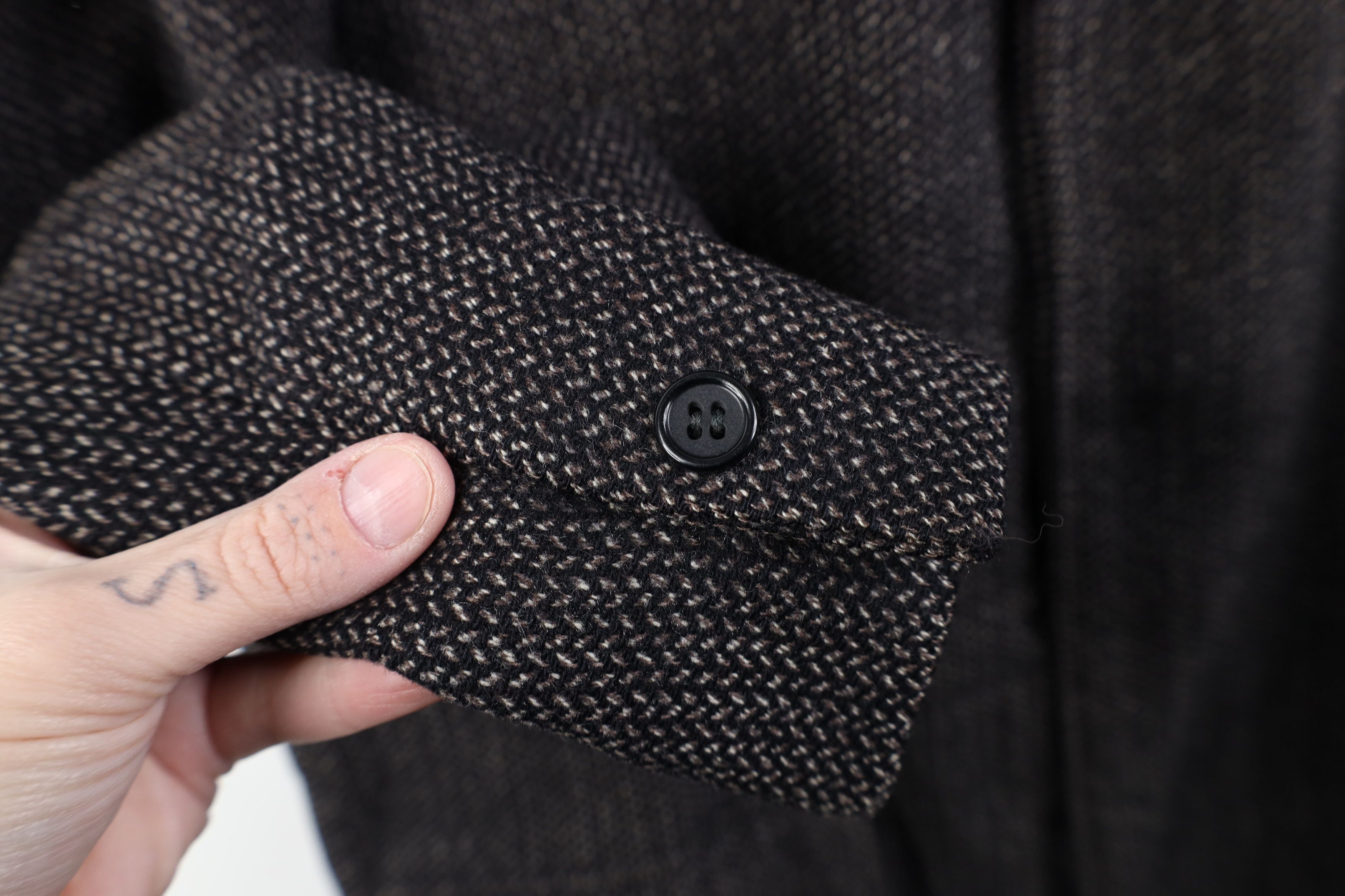 Vintage Vintage 50s Rockabilly Herringbone Bespoke Overcoat Jacket Size US XXL / EU 58 / 5 - 7 Thumbnail
