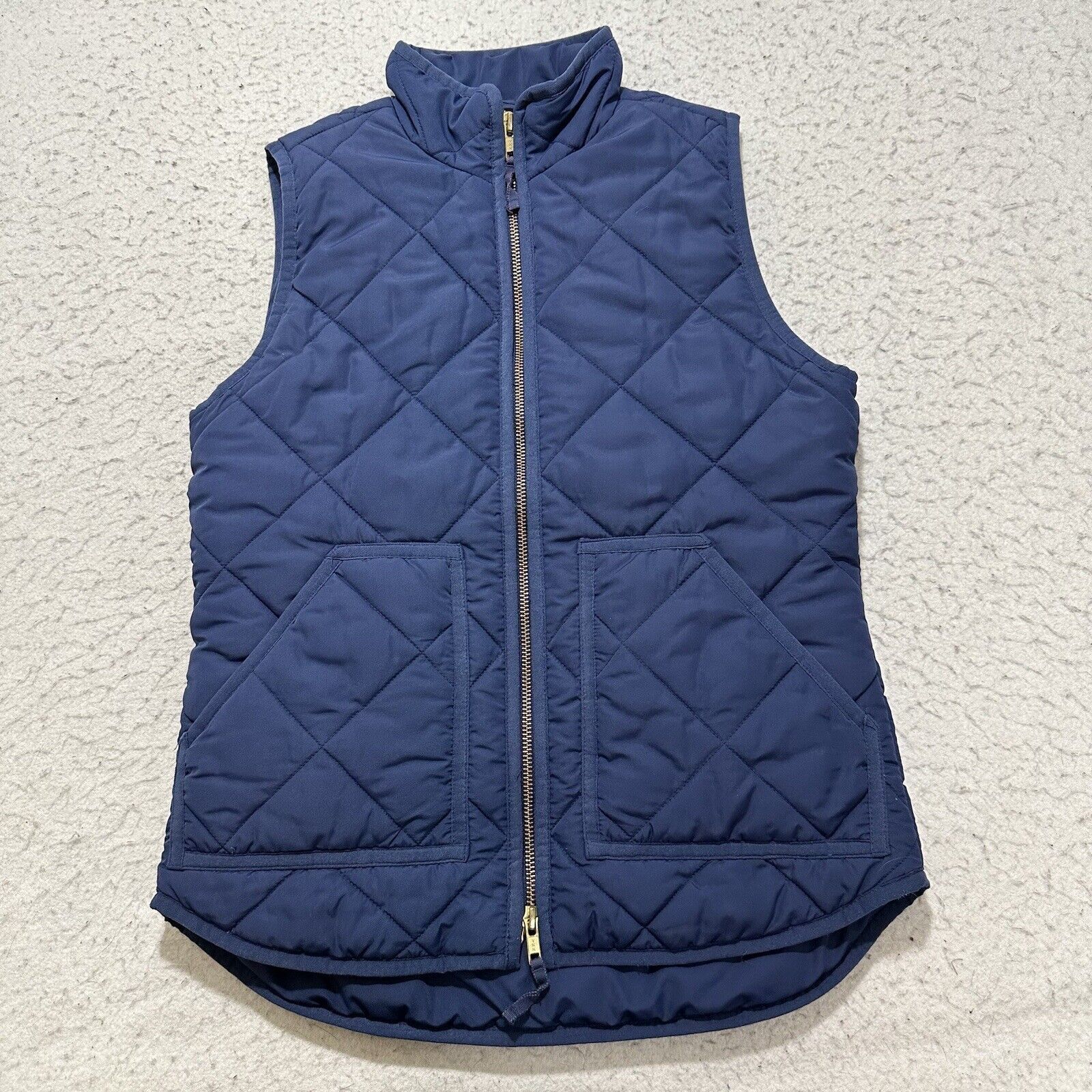 J.Crew J. Crew XXS Quilted Puffer Vest Full Zip Navy Blue Jacket Size XXS / US 00 / IT 34 - 1 Thumbnail