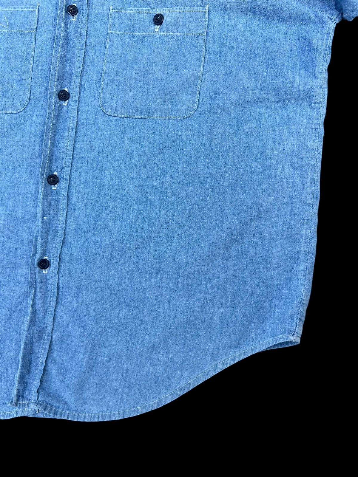 FiveBrother Vintage 60s 70s Five Brother Sun Fade Muddy Chambray Shirt Size US L / EU 52-54 / 3 - 10 Thumbnail
