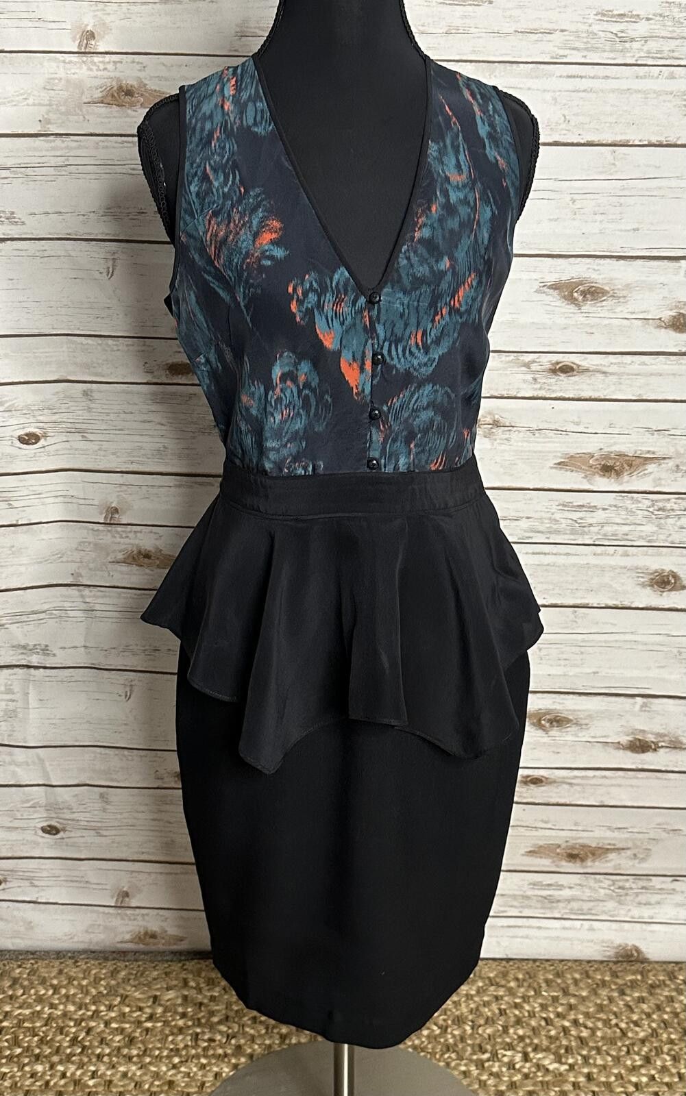 Marques'Almeida Marchesa Voyage black silk peplum midi sheath dress Size 2 Size XS / US 0-2 / IT 36-38 - 1 Thumbnail