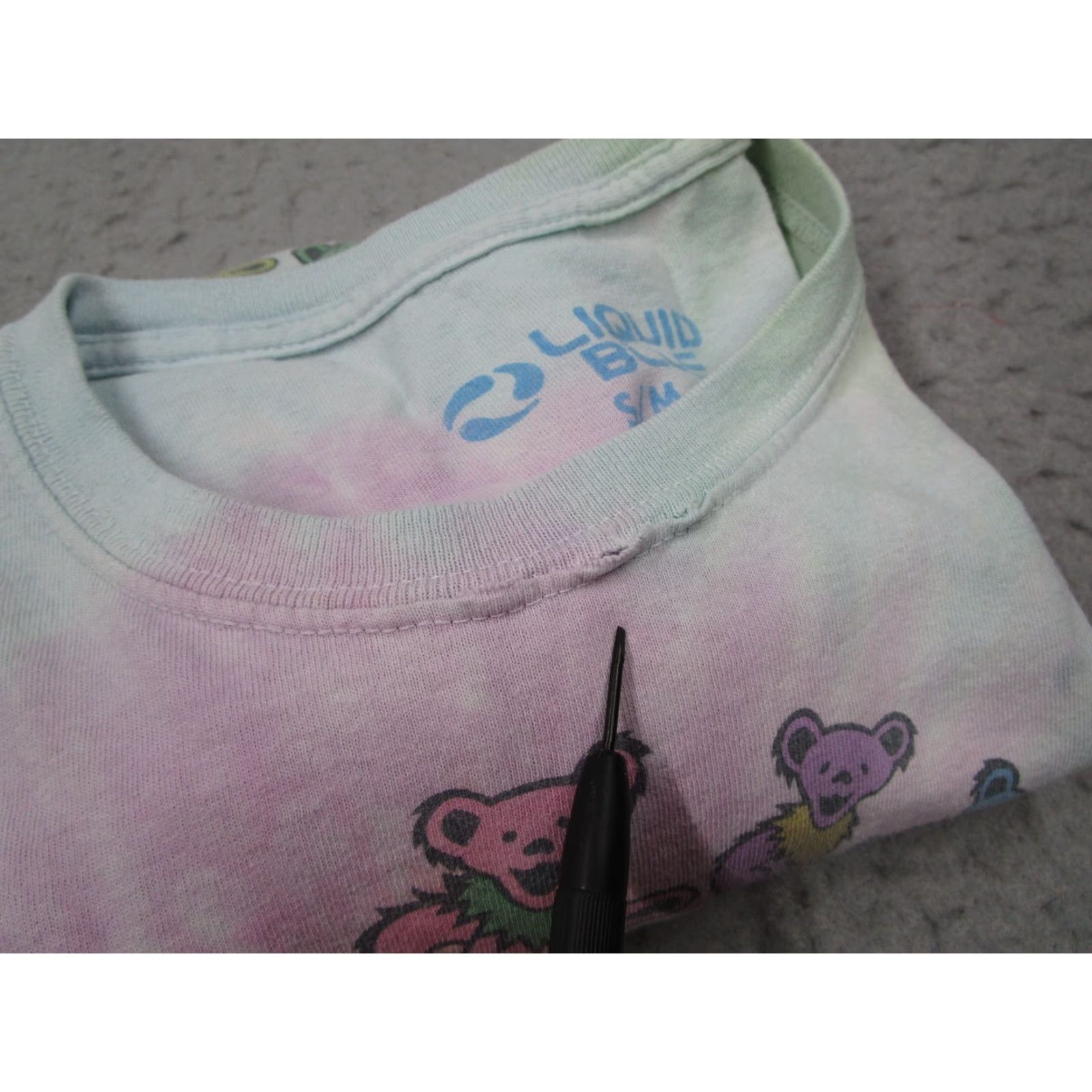 Liquid Blue Liquid Blue Men's Small Tie Dye Shirt Crew Neck Grateful Dead Bears Multicolor Graphic Retro Rock Size US S / EU 44-46 / 1 - 5 Thumbnail