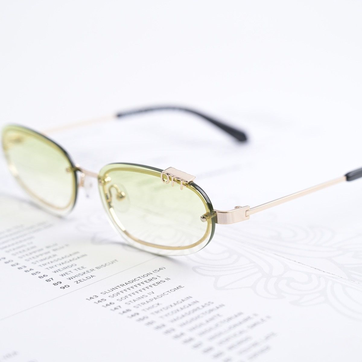 Off-White OFF WHITE MIAMI GOLD GRADIENT GREEN SUNGLASSES Size ONE SIZE - 3 Thumbnail