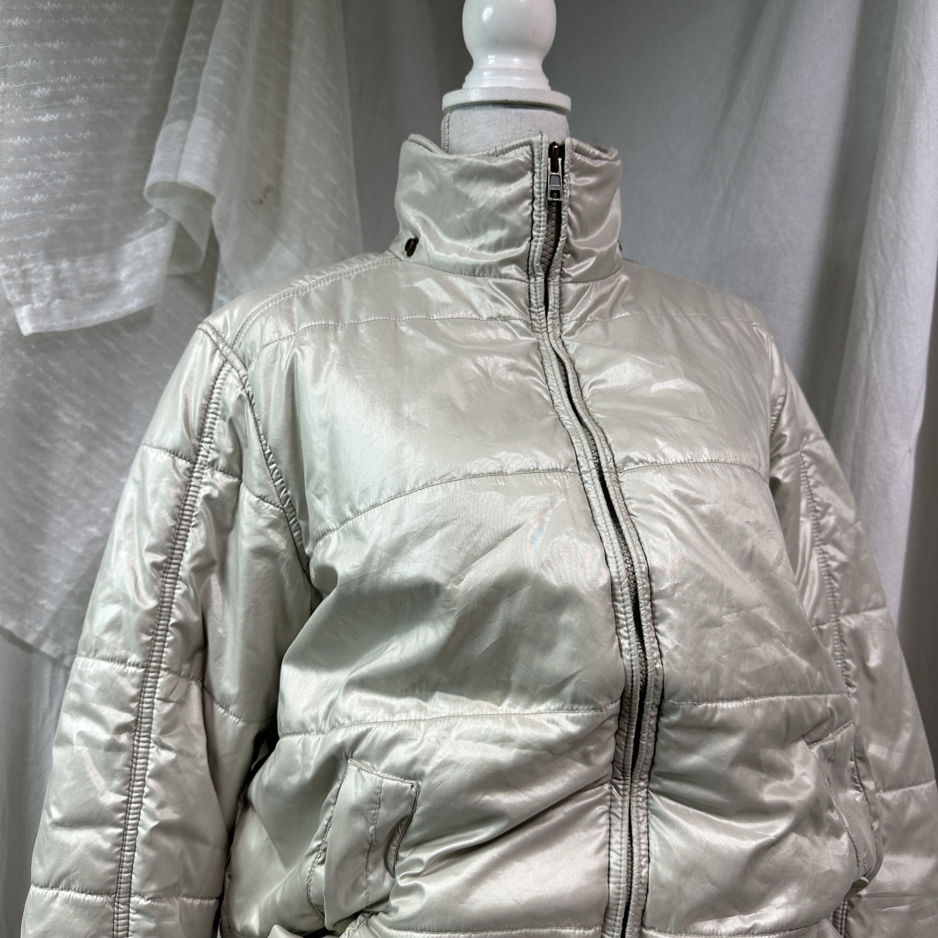 Diesel Vintage Silver Chrome Oversized Diesel Puffer Jacket Y2K Size L / US 10 / IT 46 - 2 Thumbnail