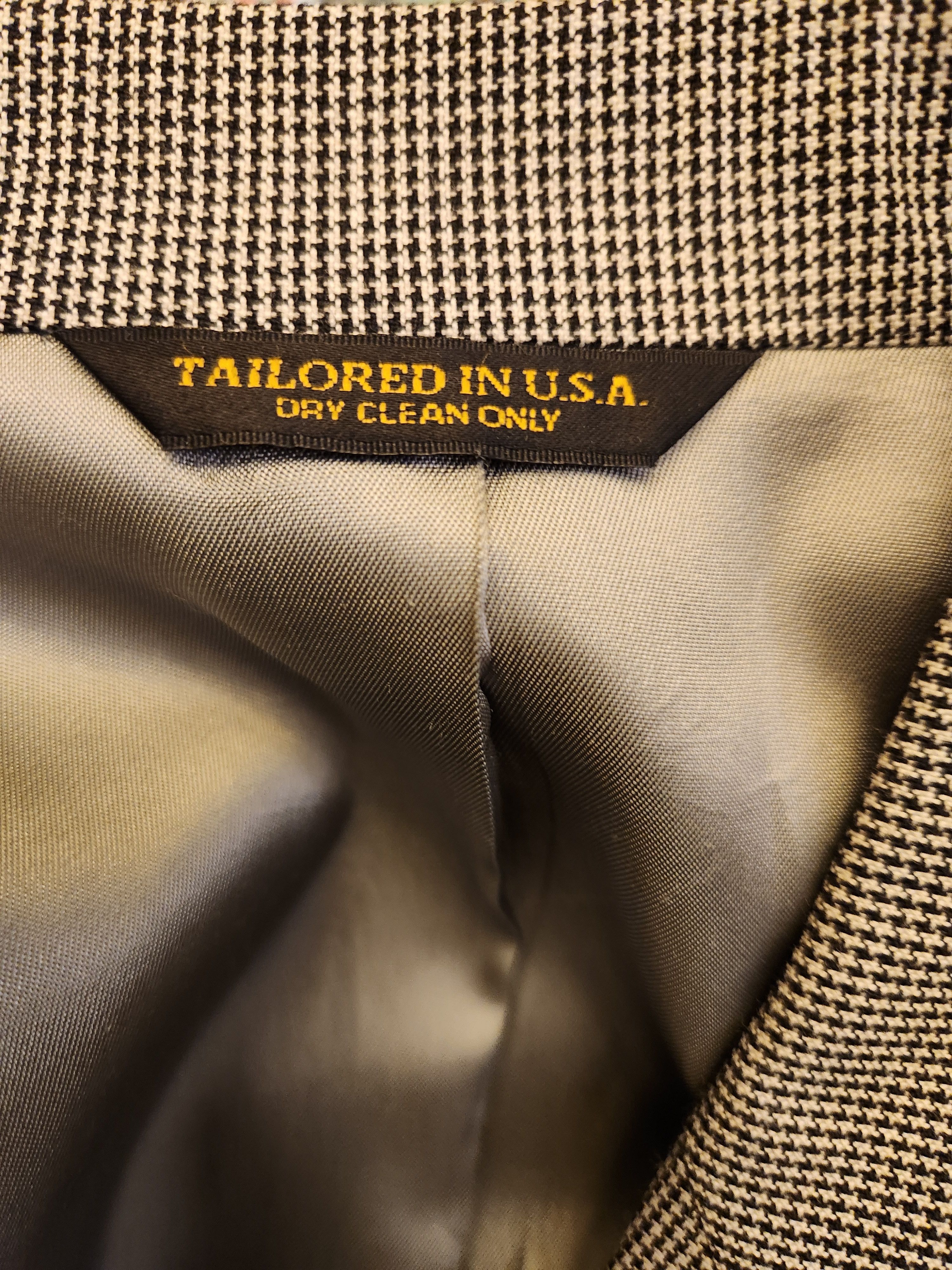 Other Vintage 90's Custom Tailored Houndstooth Double Breast Suit Size 44R - 6 Thumbnail