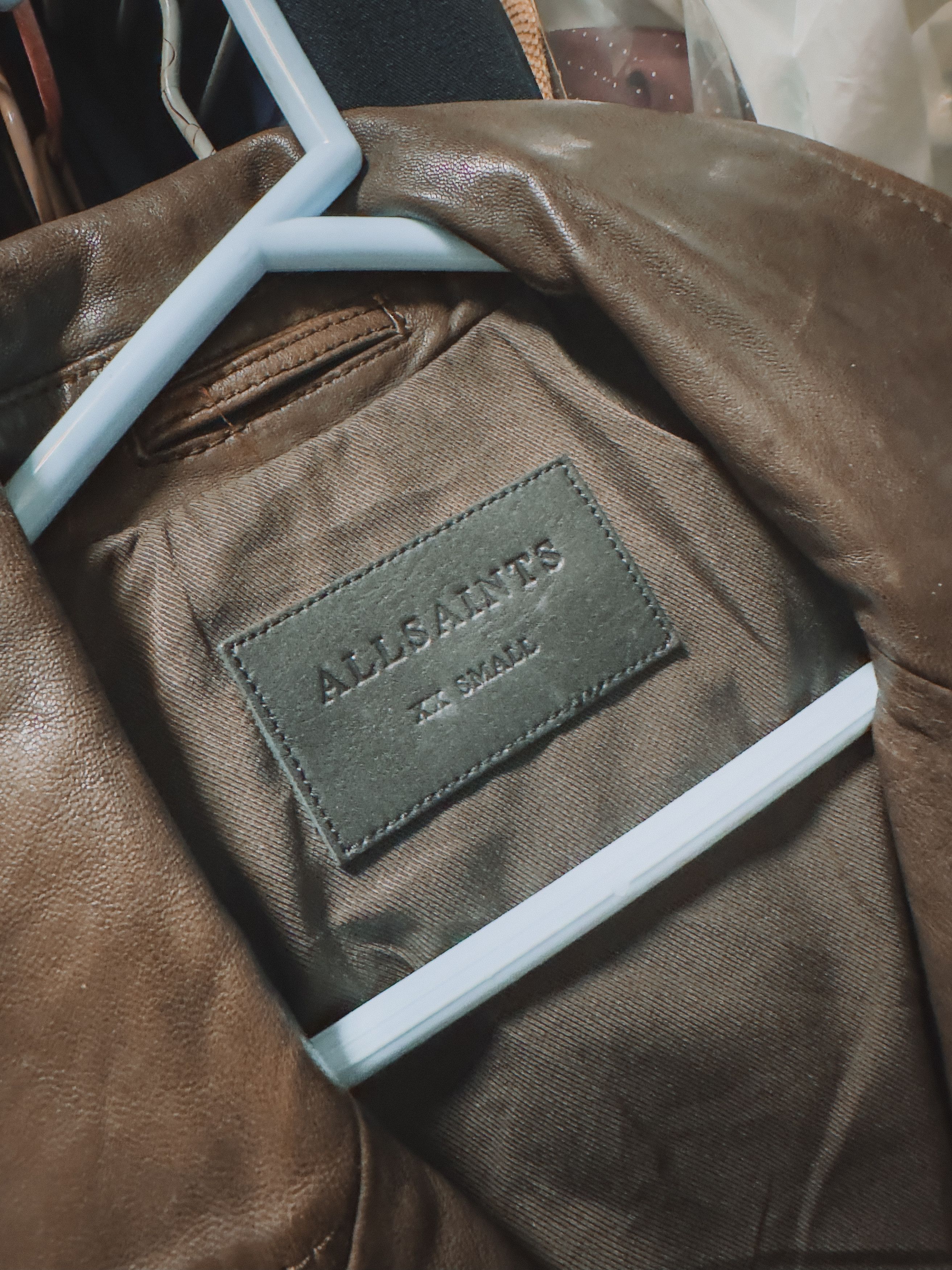 Allsaints ALLSAINTS Axis Leather Biker Jacket in Dark Brown Size US XXS / EU 40 - 3 Thumbnail