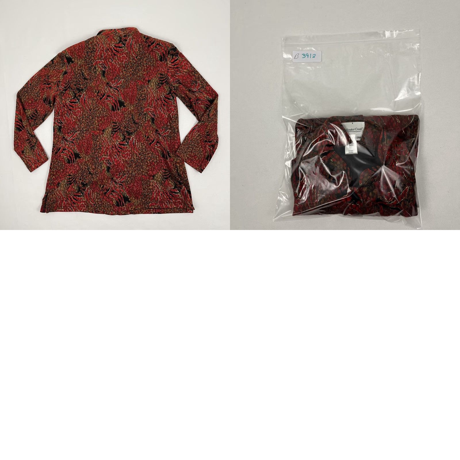 Coldwater Creek Coldwater Creek Blouse Button Womens Medium Red Gold Abstract Whimscial Eclectic Size M / US 6-8 / IT 42-44 - 8 Thumbnail