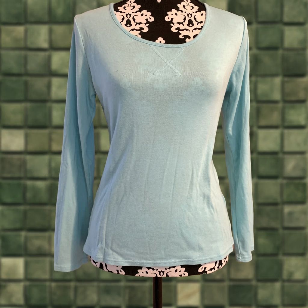 Liz Claiborne Liz Claiborne T-Shirt Long Sleeve Blue Womens M Size M / US 6-8 / IT 42-44 - 1 Thumbnail