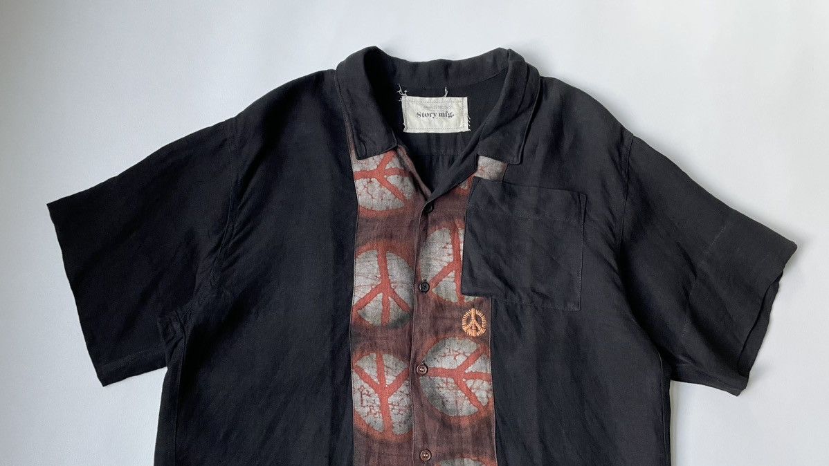 Story Mfg. Black/Orange ‘Peace’ Tie Dye Print Shirt Size US M / EU 48-50 / 2 - 2 Thumbnail