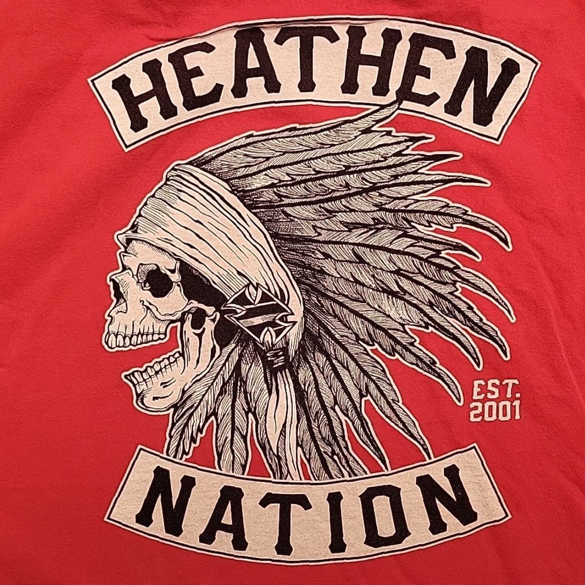 Vintage VTG Heathen Nation Shirt Men 4XL Red Skull Cutoff Biker Motorcycle Graphic Tee Shirt Size US XXL / EU 58 / 5 - 6 Thumbnail