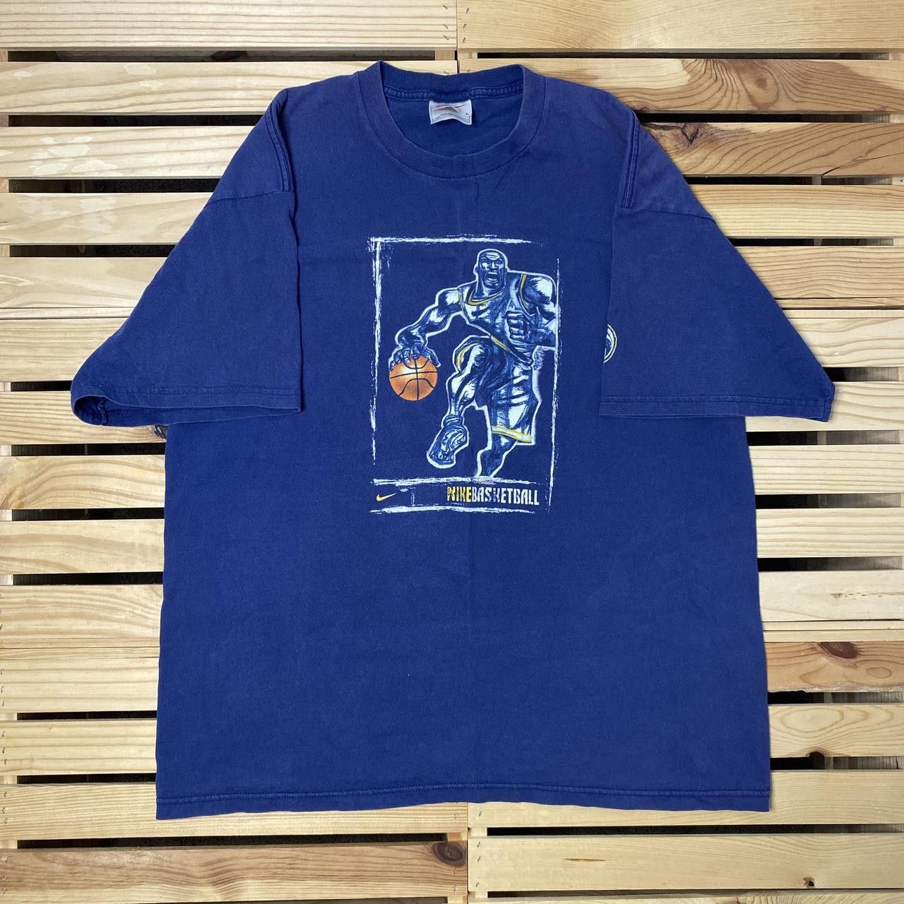 Nike Vintage Nike Navy Blue Basketball Tee Size Large Size US L / EU 52-54 / 3 - 1 Thumbnail