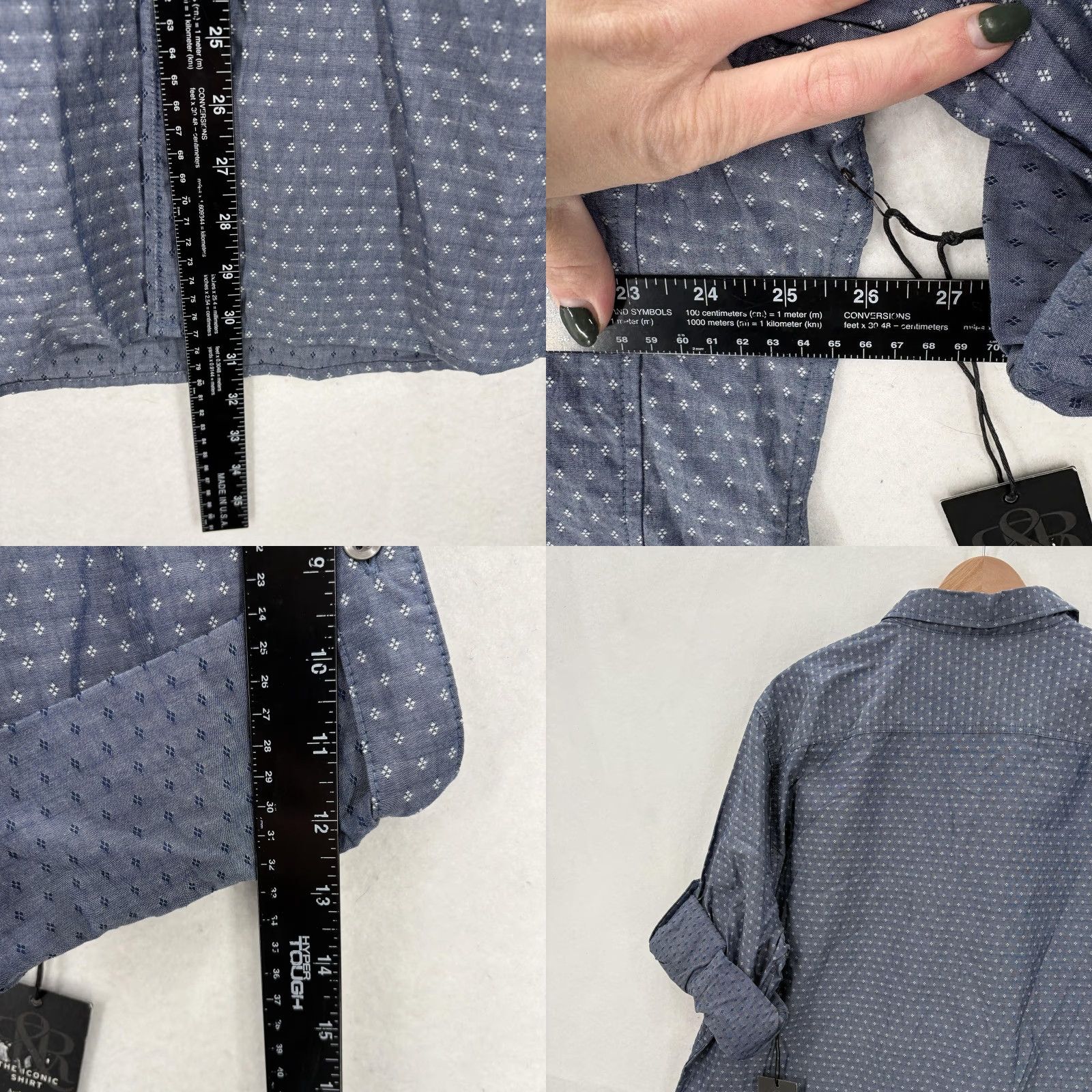 Vintage Rock & Republic Shirt Mens 2XL Blue Print Iconic Button Front Long Sleeve Grunge Size US XXL / EU 58 / 5 - 8 Thumbnail