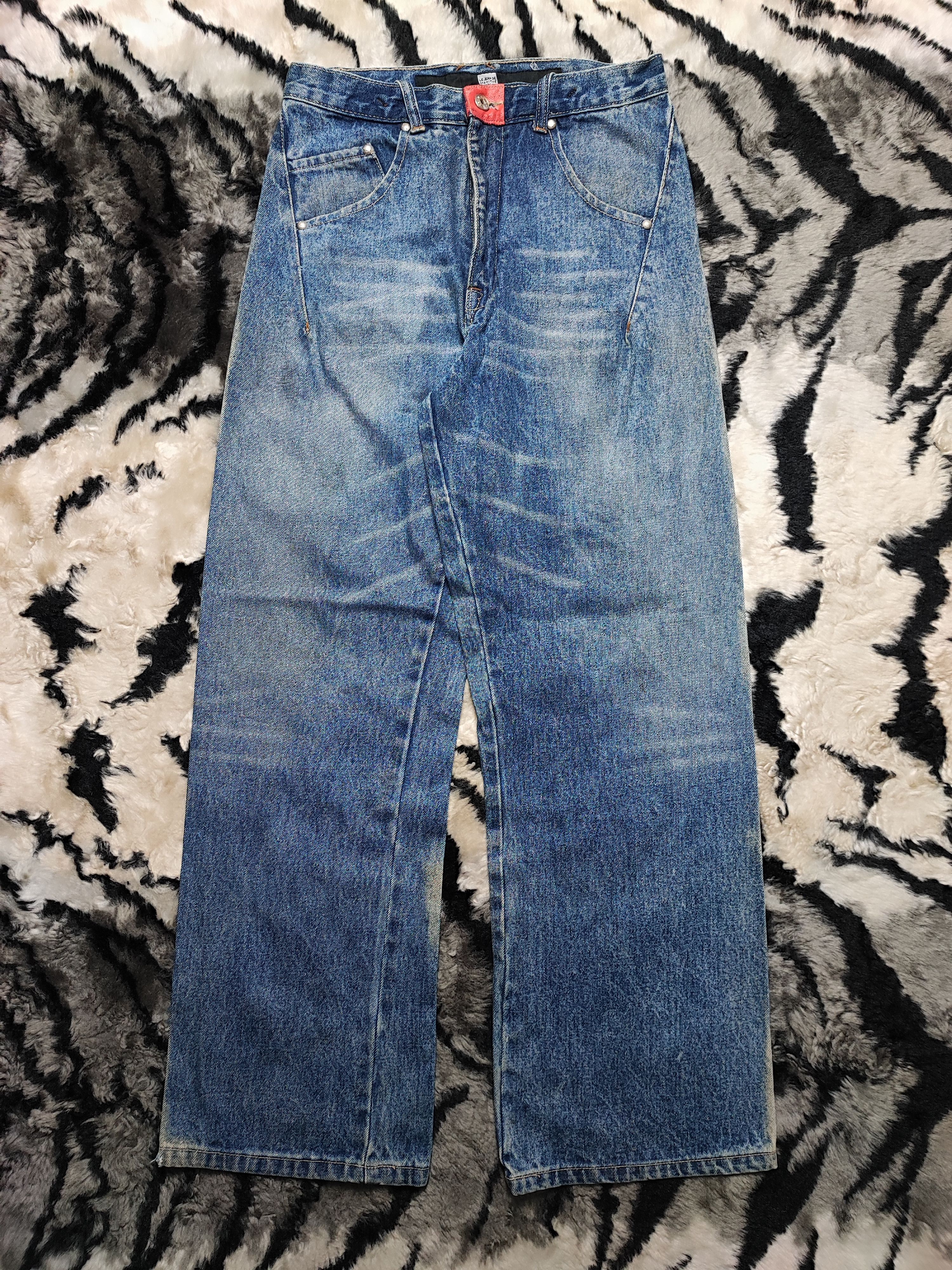 Marithe + Francois Girbaud Vintage MFG Trash Distress Grunge Erd Chrome Baggy Wide Leg Size US 28 / EU 44 - 2 Thumbnail