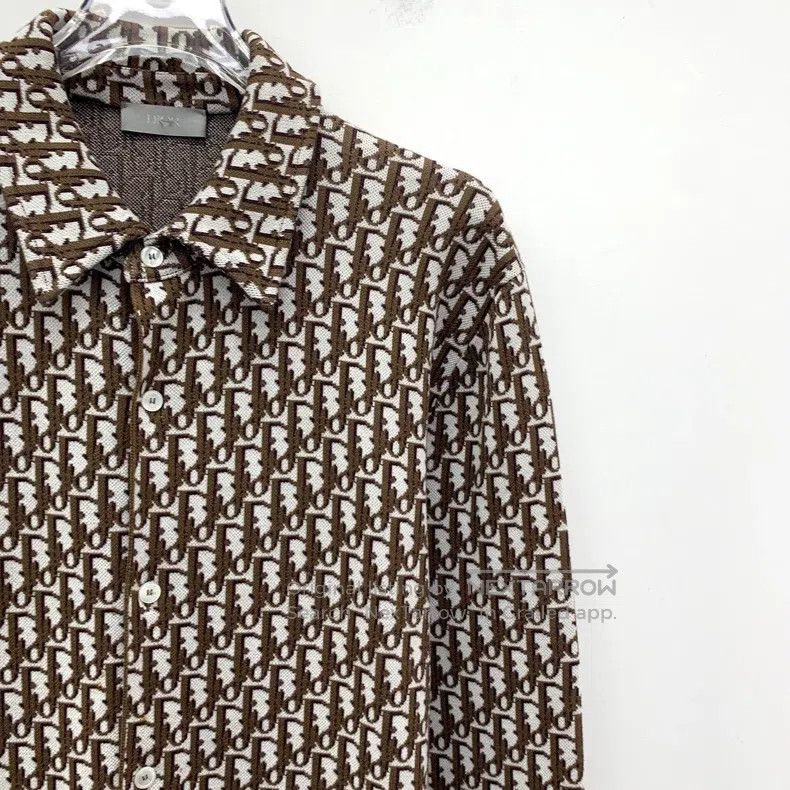 Dior Dior Brown old flower full print cotton knitted coat Size US S / EU 44-46 / 1 - 3 Thumbnail