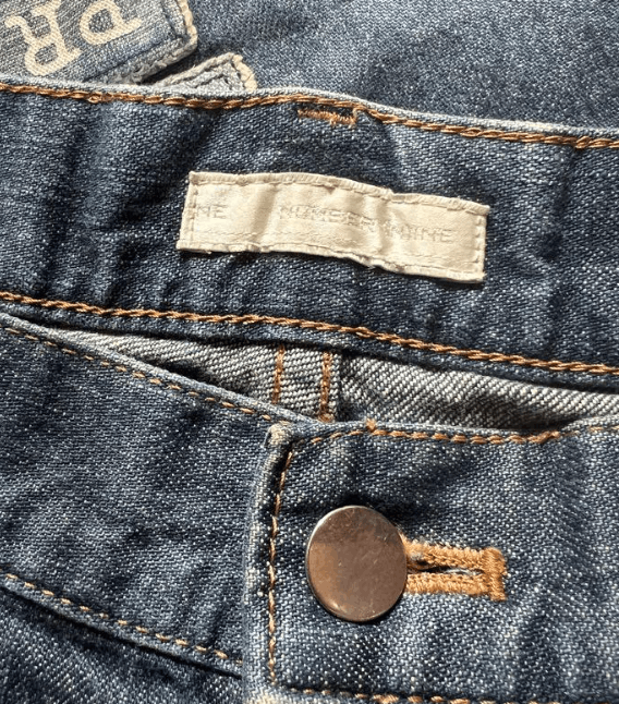 Japanese Brand 2002 SS Number (N)ine “modern age” poem patch grunge denim Size US 34 / EU 50 - 4 Thumbnail