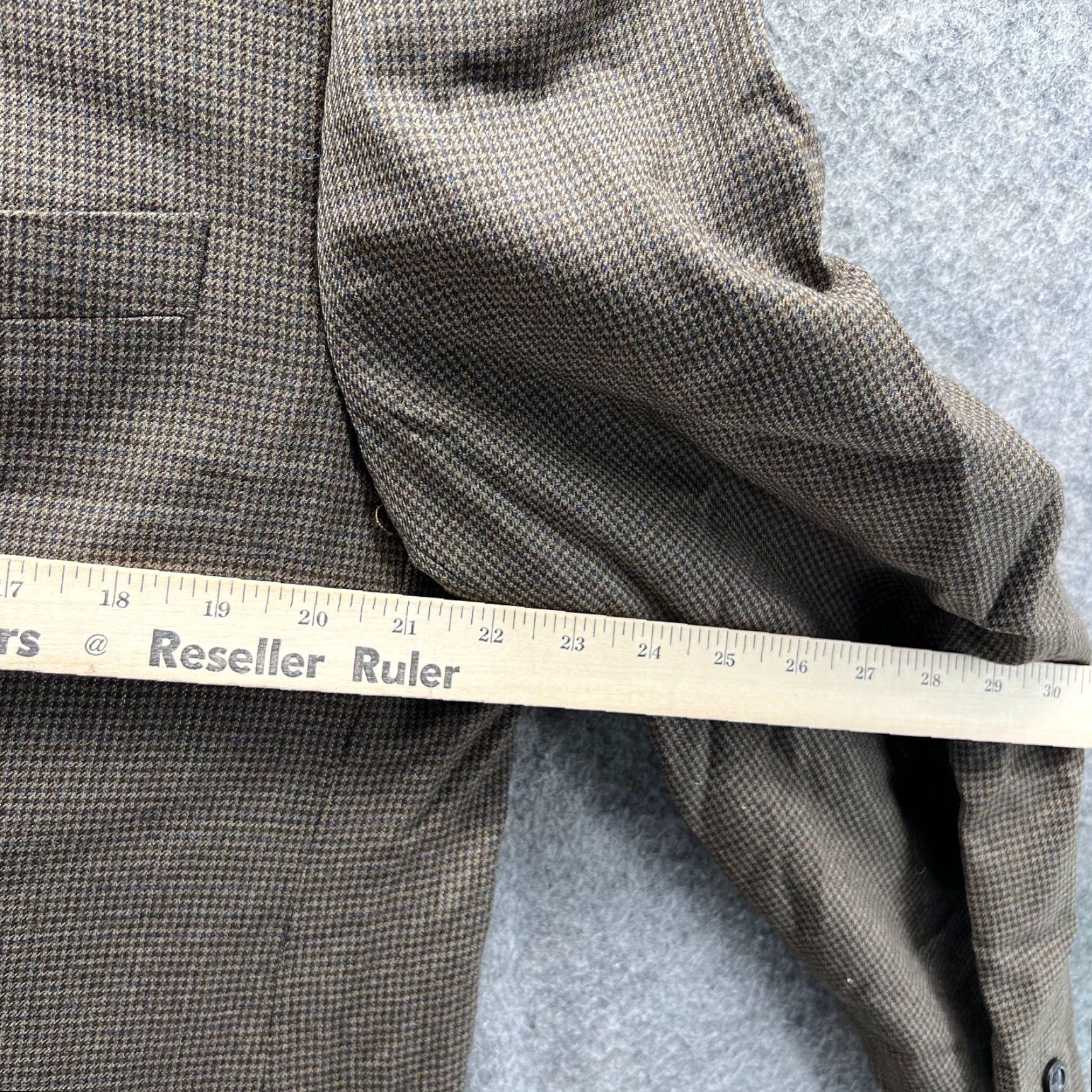 Pronto Uomo Pronto Uomo Blazer Men 44L Brown Wool Houndstooth Coat Jacket Single-Breasted Two-Button Tailored Wool Blend Casual Mens Jacket Size 44R - 7 Thumbnail