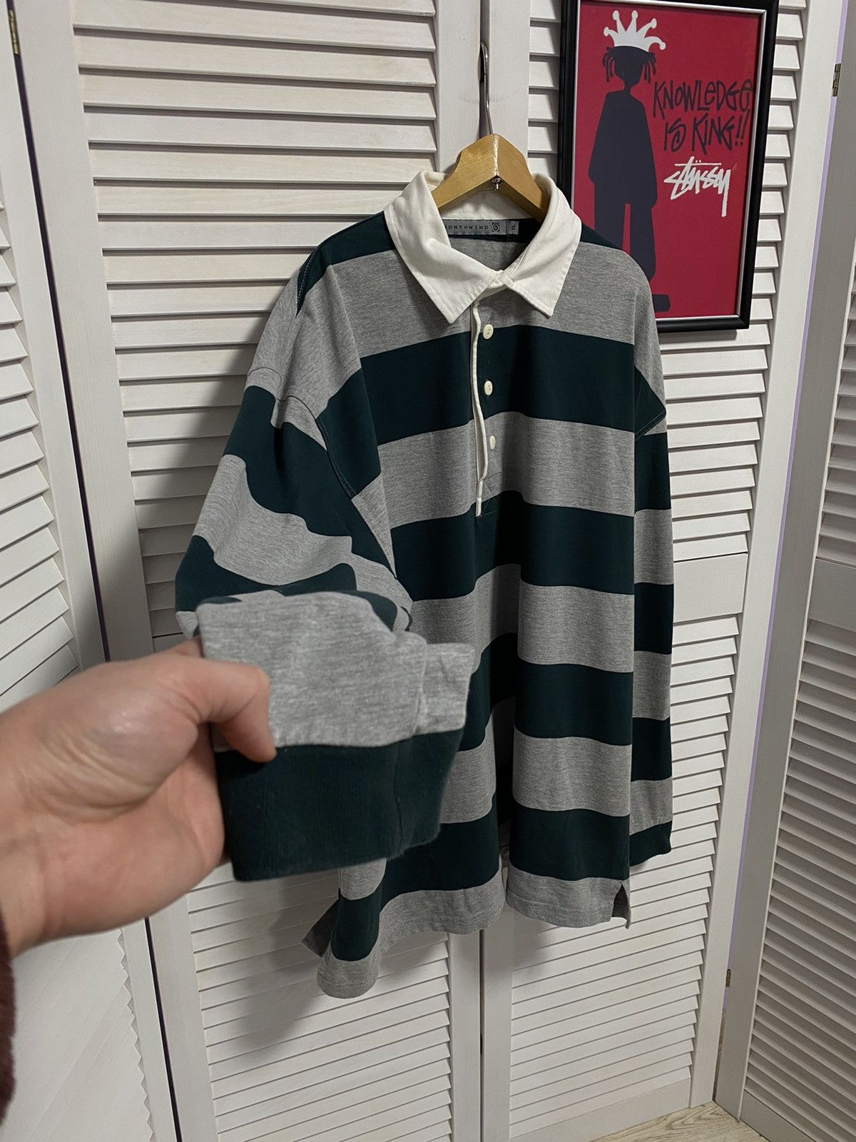 Japanese Brand × Vintage Vintage Long Sleeve Shirt Northlind Striped Style Hype Rare Size US XL / EU 56 / 4 - 3 Thumbnail