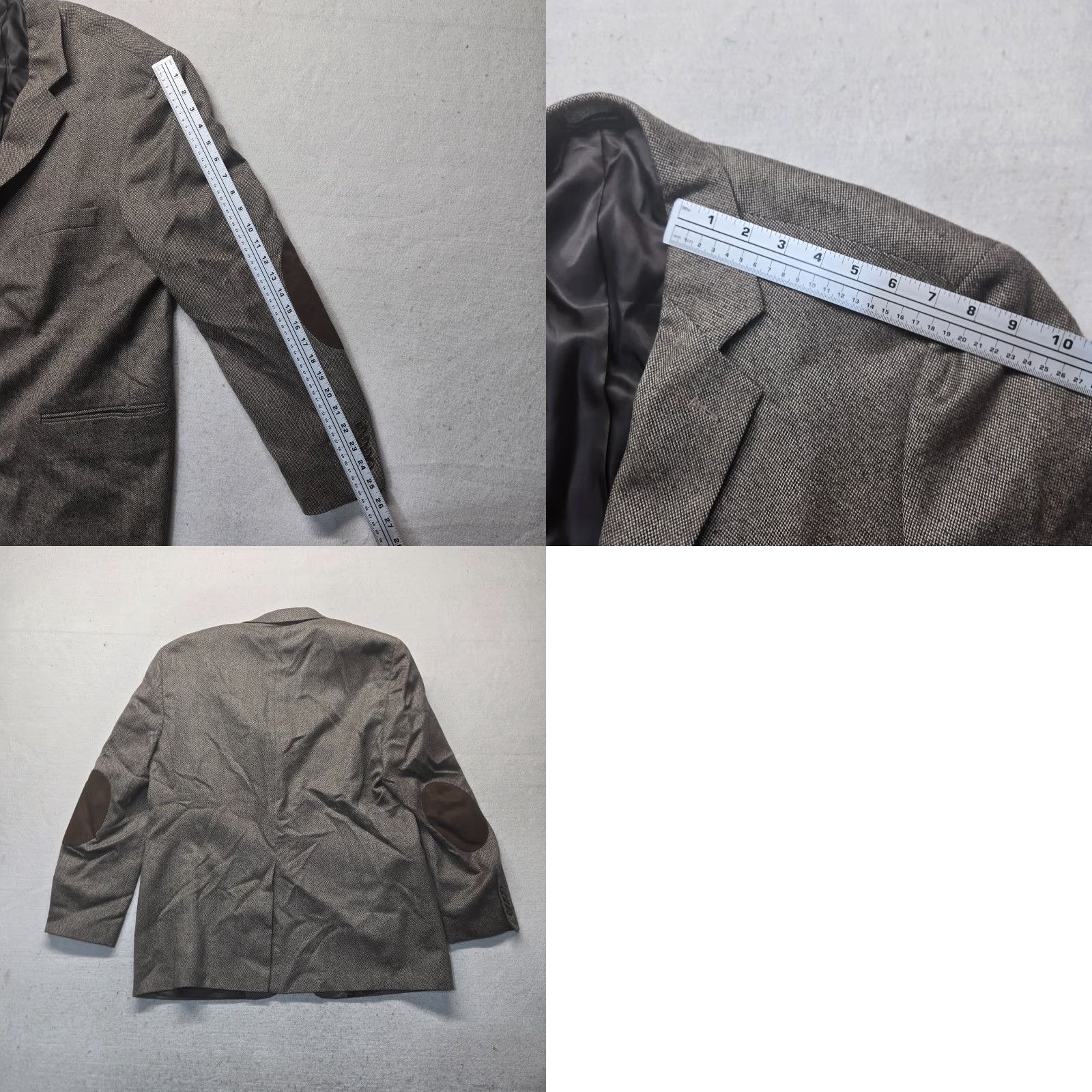 Stafford Stafford Wool Suit Jacket Regular 46L Long Men Adult Brown Notch Two-Button Single-Breasted 100% Wool Coat Business Jacket Size 46R - 8 Thumbnail