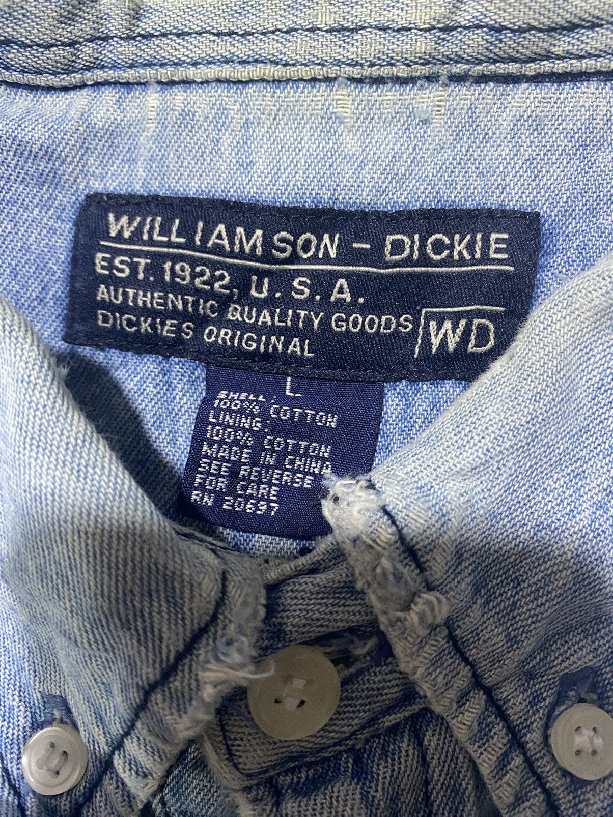 Other Vintage-style Y2K Williamson Dickies Denim 2000's Size US L / EU 52-54 / 3 - 7 Thumbnail