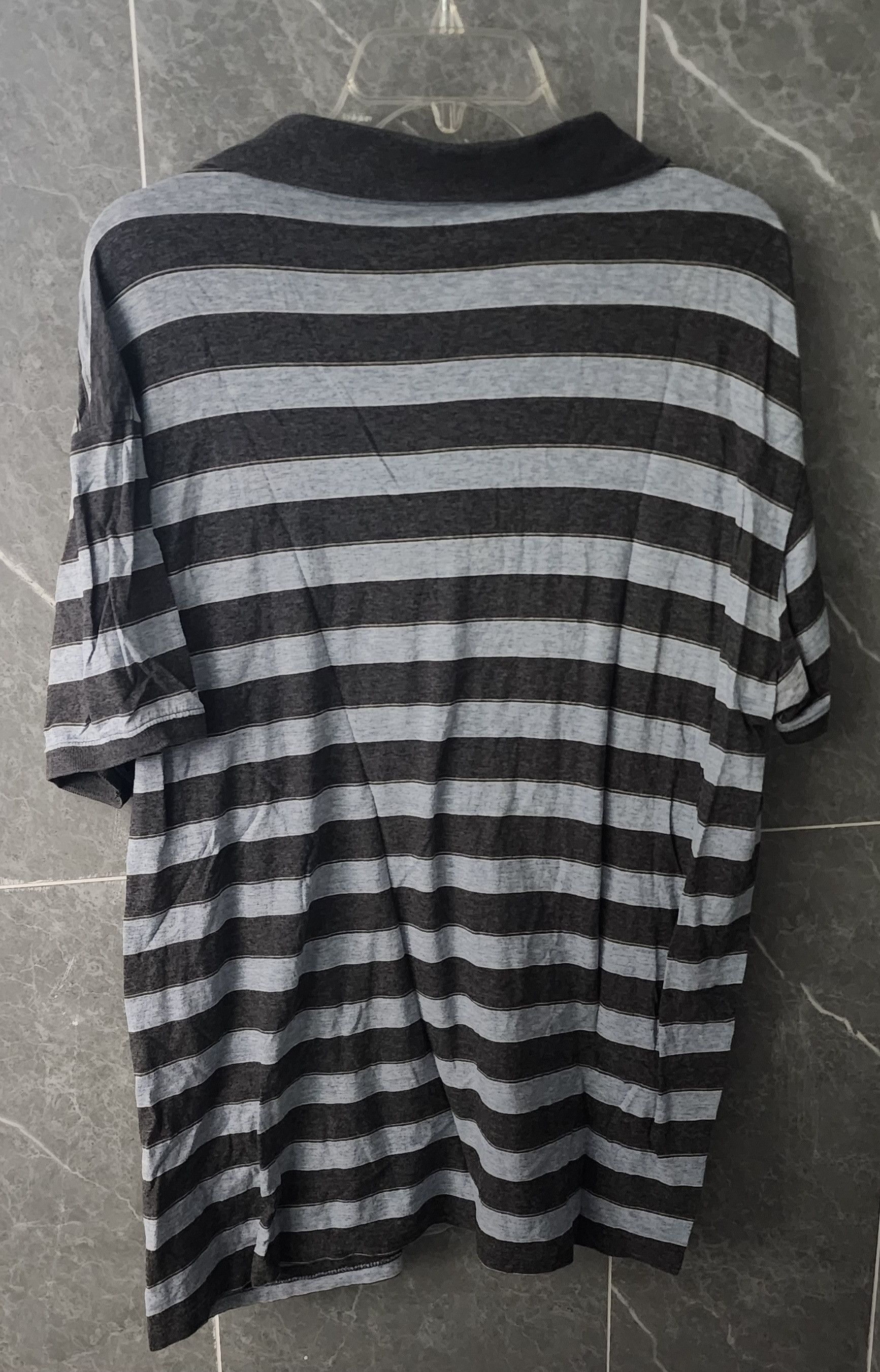 Gap Gap Heather Blue Gray Striped Short Sleeve Polo Shirt XL Size US XL / EU 56 / 4 - 2 Thumbnail