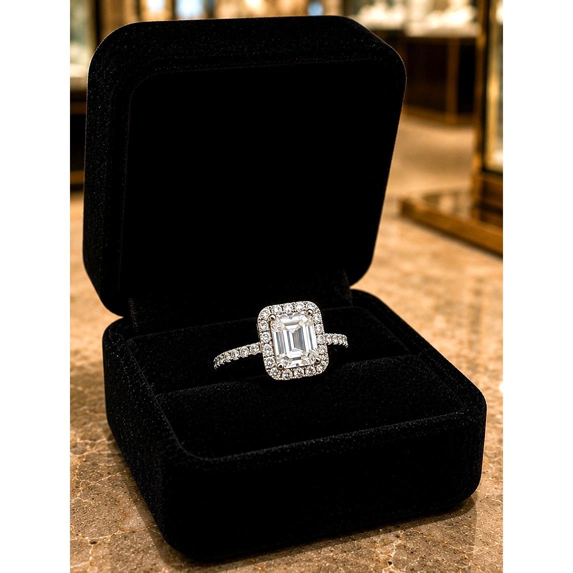 Other 2 carat Moissanite Triangular Cut Ring Moissanite Accent 7 Size ONE SIZE - 1 Thumbnail