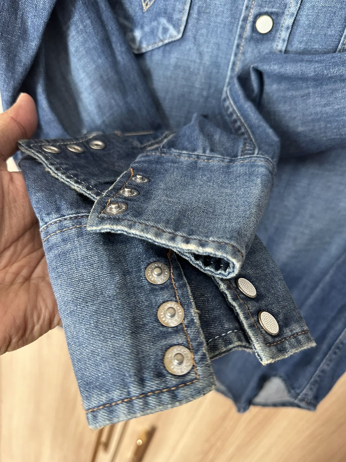 Vintage Inspired 50s Wrangler Blue Bell Denim Western Shirt