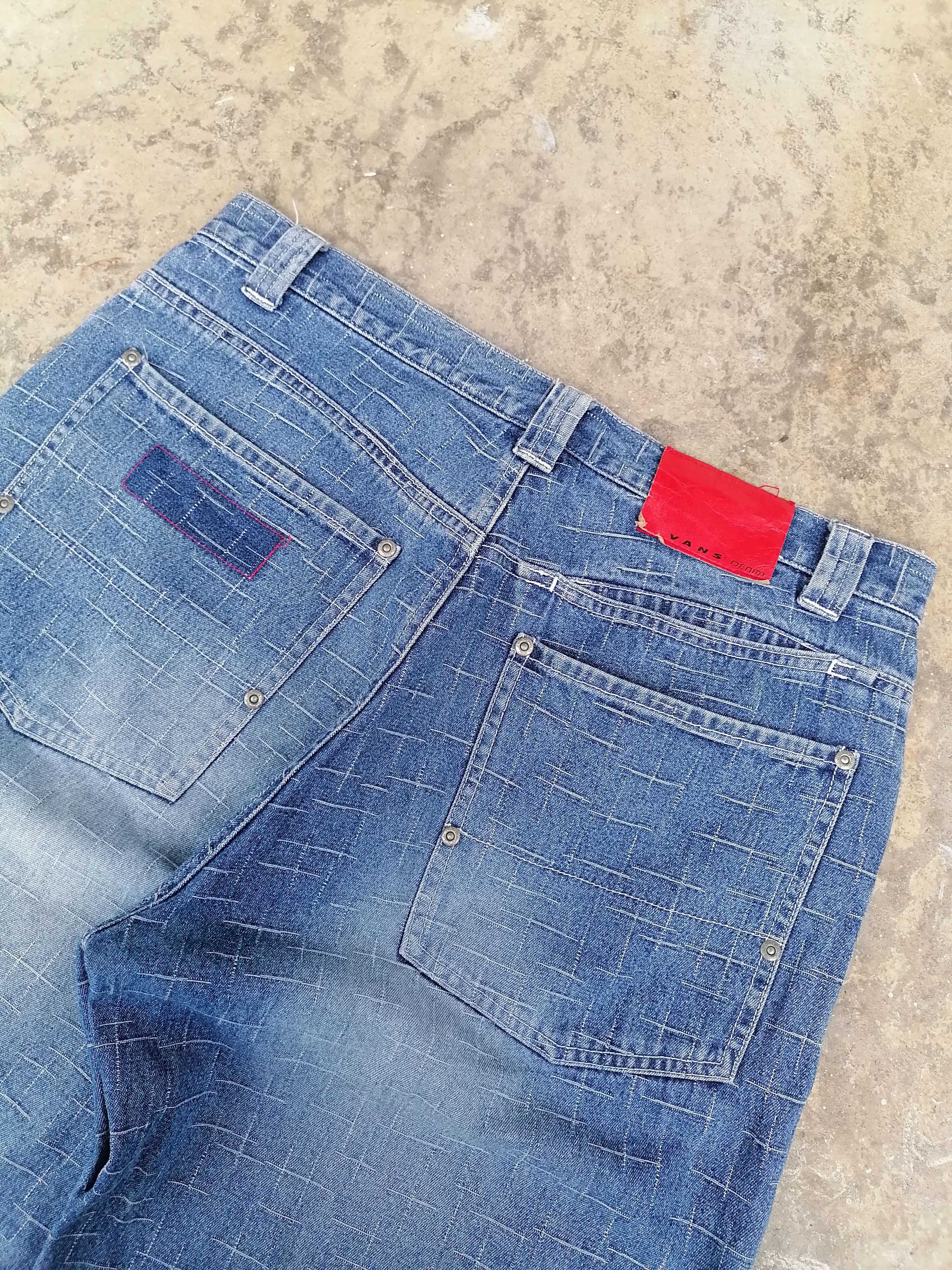 Vintage 90s Vans Denim Baggy Short Pants Size US 32 / EU 48 - 8 Thumbnail