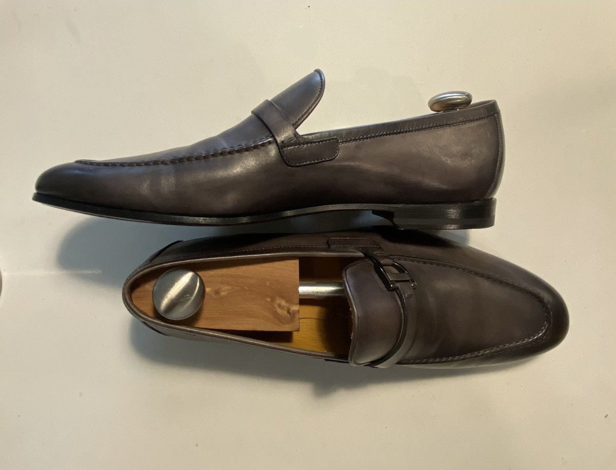 Magnanni 'Tonio' Bit Strap Loafer Gray Leather 12