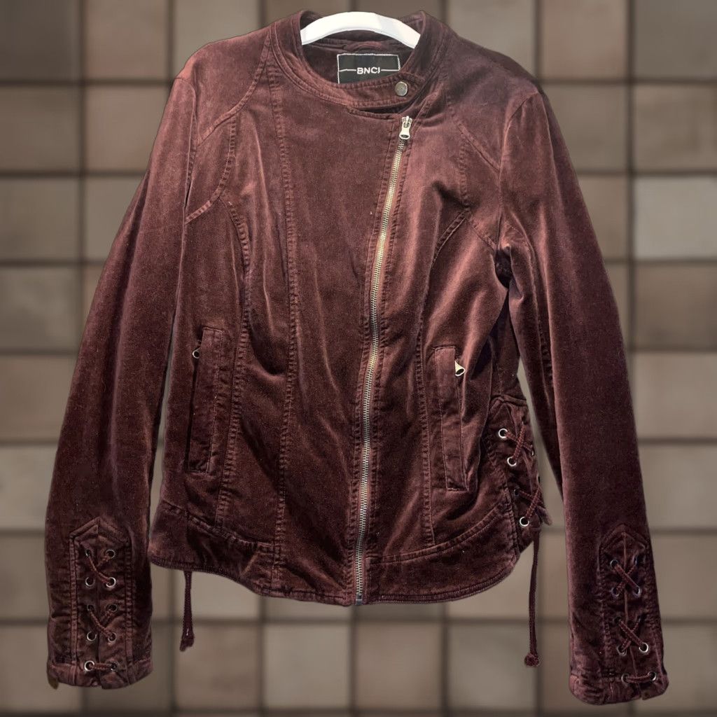 Velvet BNCI Burgundy Medium Velvet Boho Retro Style Jacket Size M / US 6-8 / IT 42-44 - 1 Thumbnail