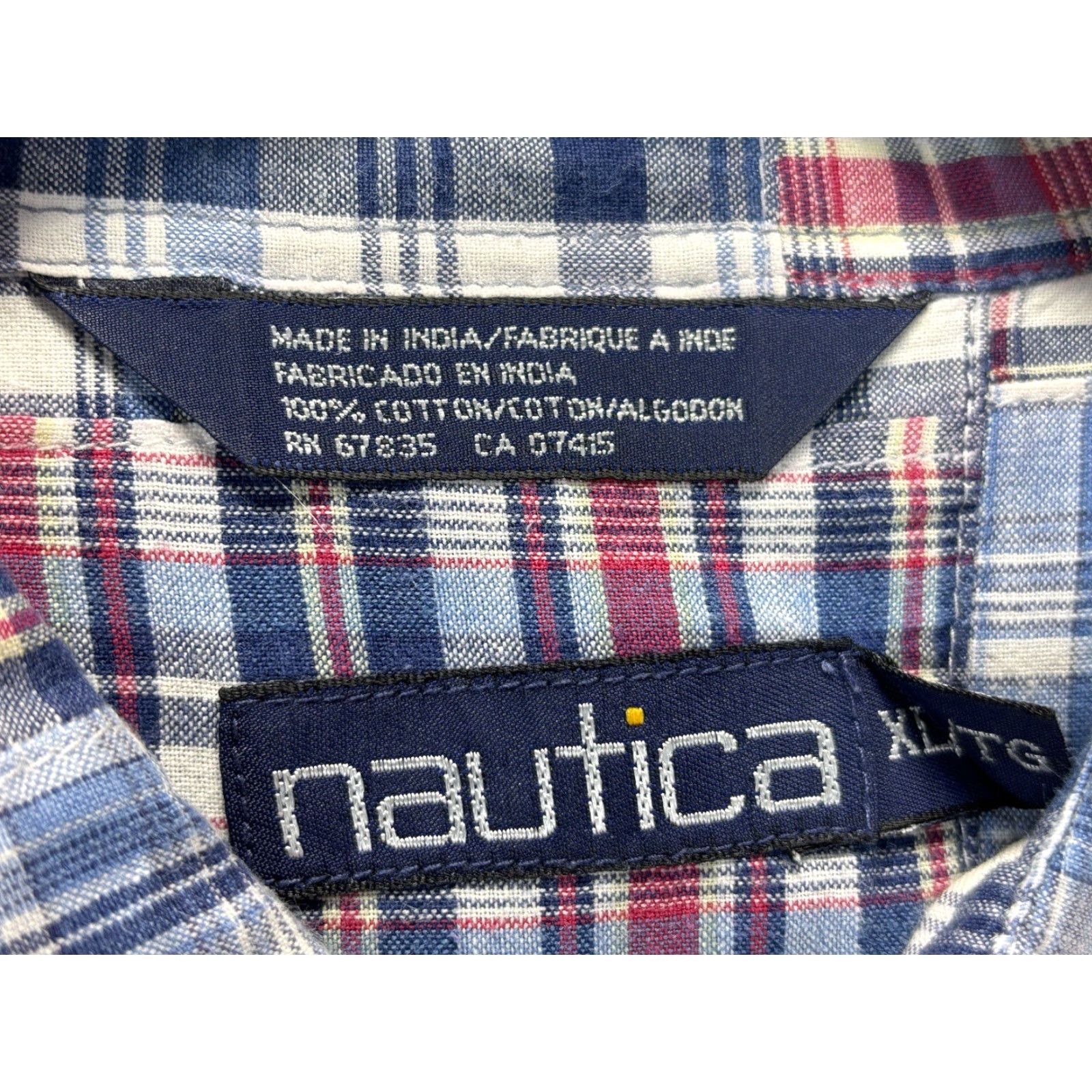 Nautica Nautica Preppy Plaid Button-Up Shirt XL Multicolor Short Sleeve Mens Size US XL / EU 56 / 4 - 5 Thumbnail