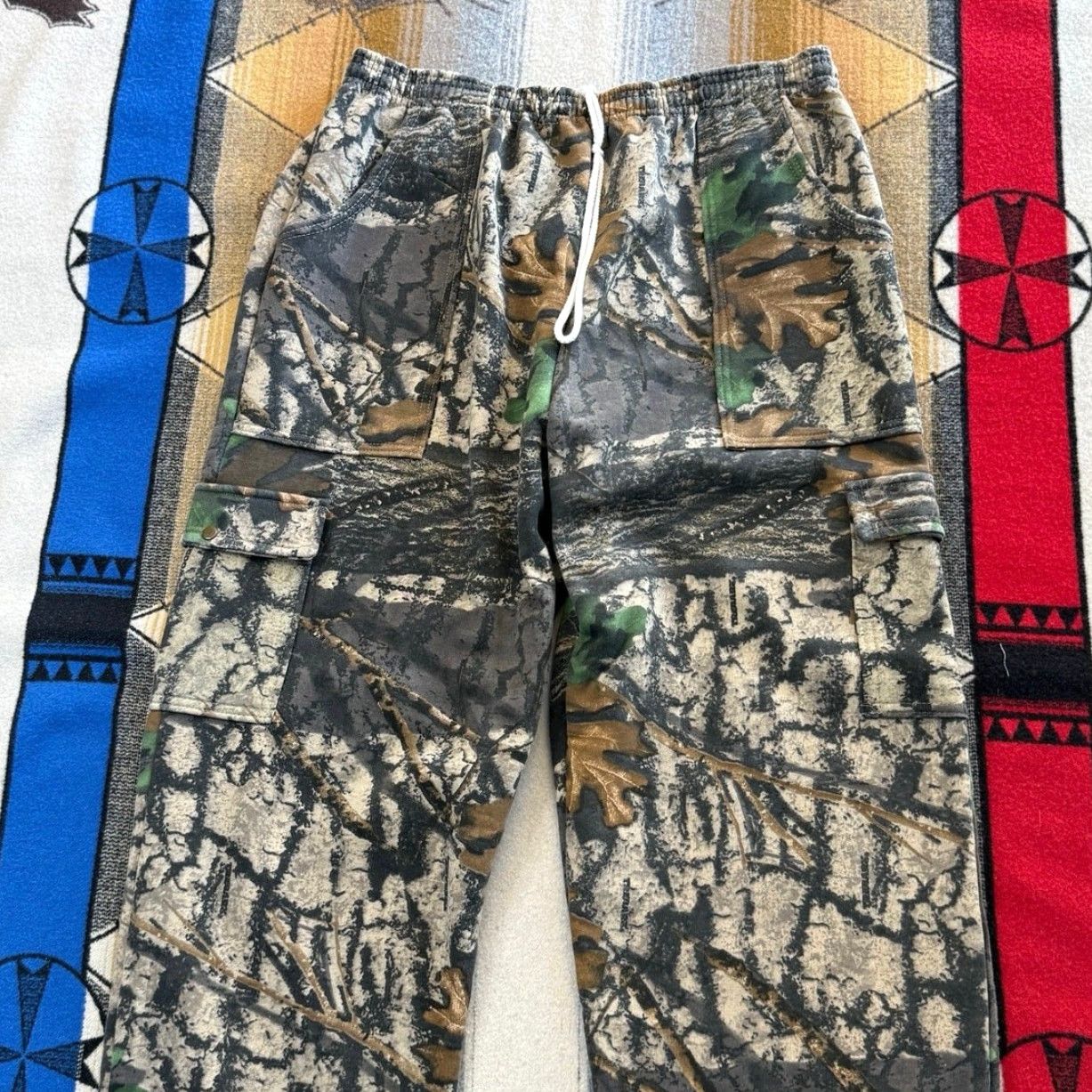 Jerzees VINTAGE Jerzees Outdoors Camo Sweatpants 2XL Men Regular Camouflage Pants Autumn Winter Spring Summer 90s Outdoor Hunting Sports Bootcamp Size US 39 - 5 Thumbnail